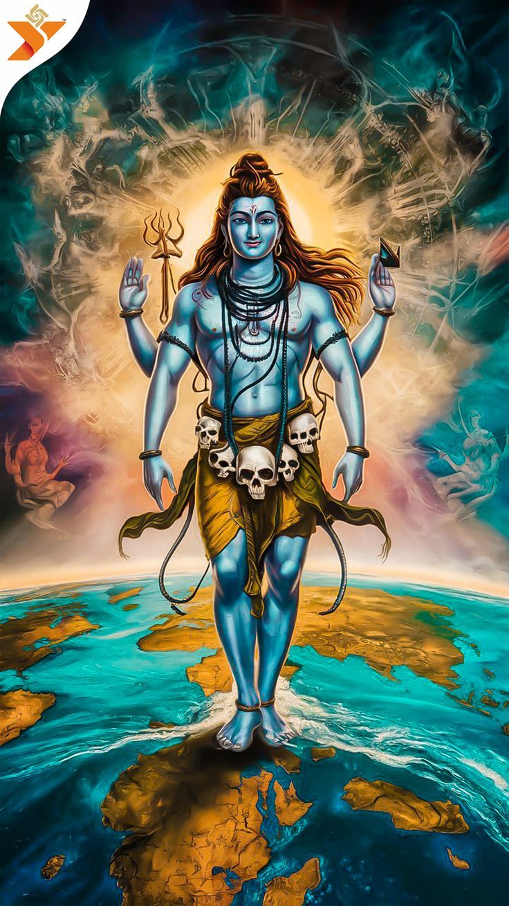 Lord Shiva amidst the cosmic universe