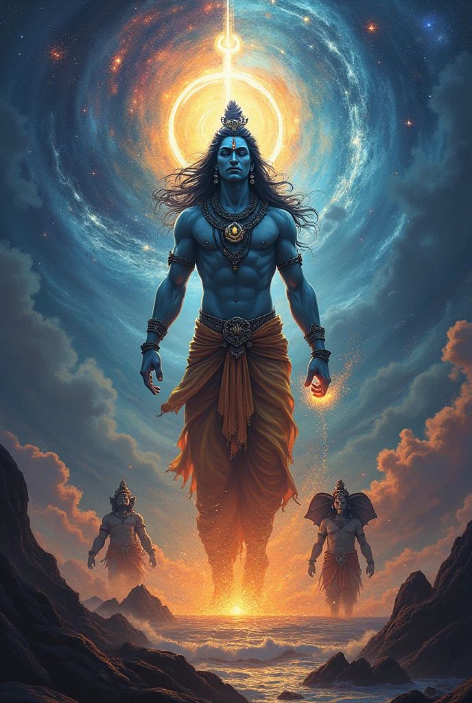 Shiva emerging from a cosmic galaxy