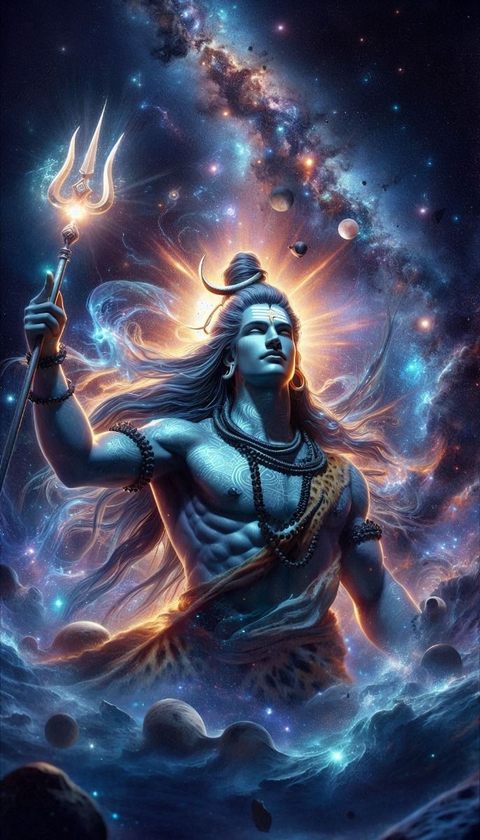 Shiva amidst the cosmic universe
