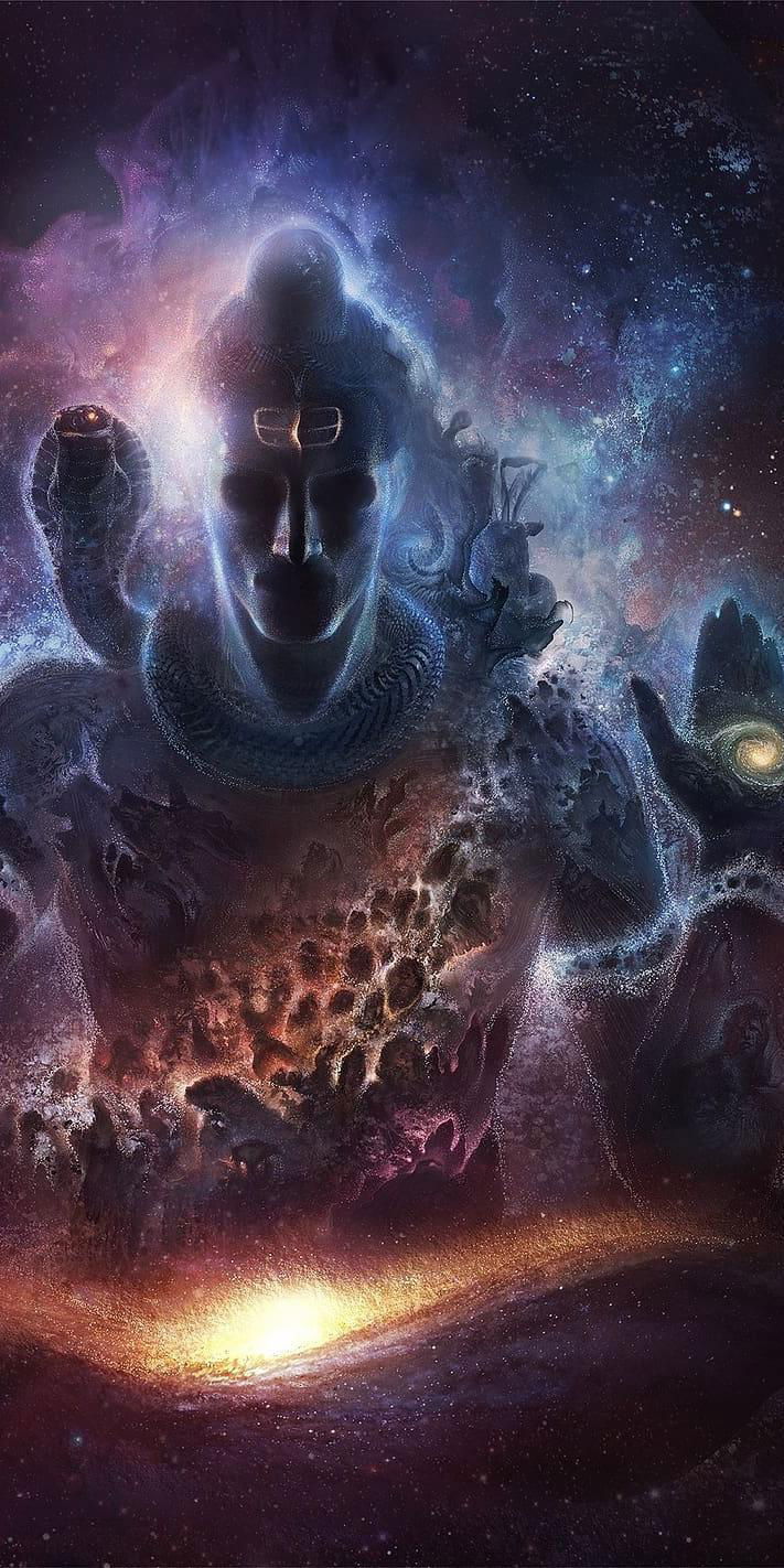 Shiva emerging from the cosmic galaxy