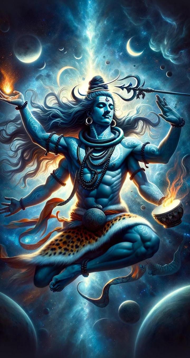 Lord Shiva dancing in the cosmos
