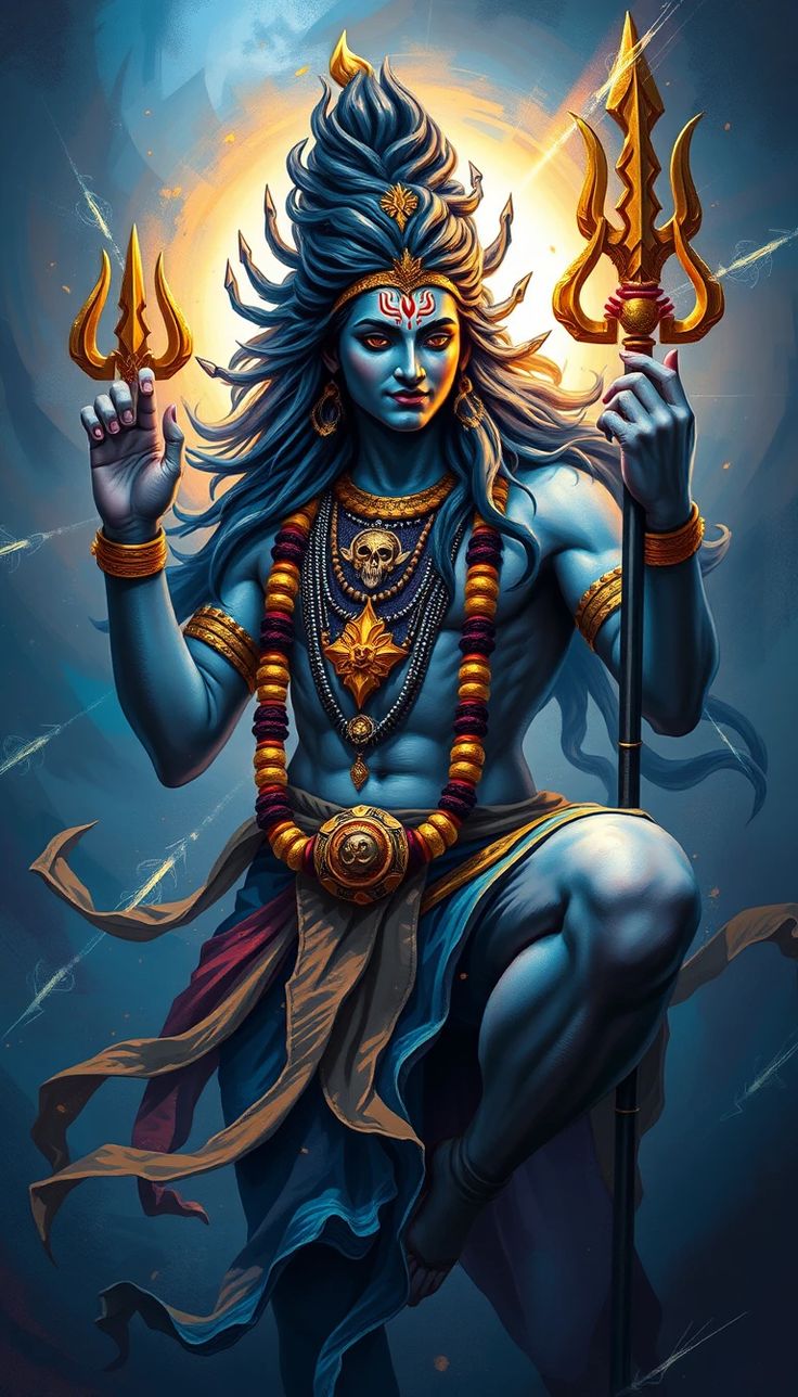 Powerful Shiva with Trishul and Snake