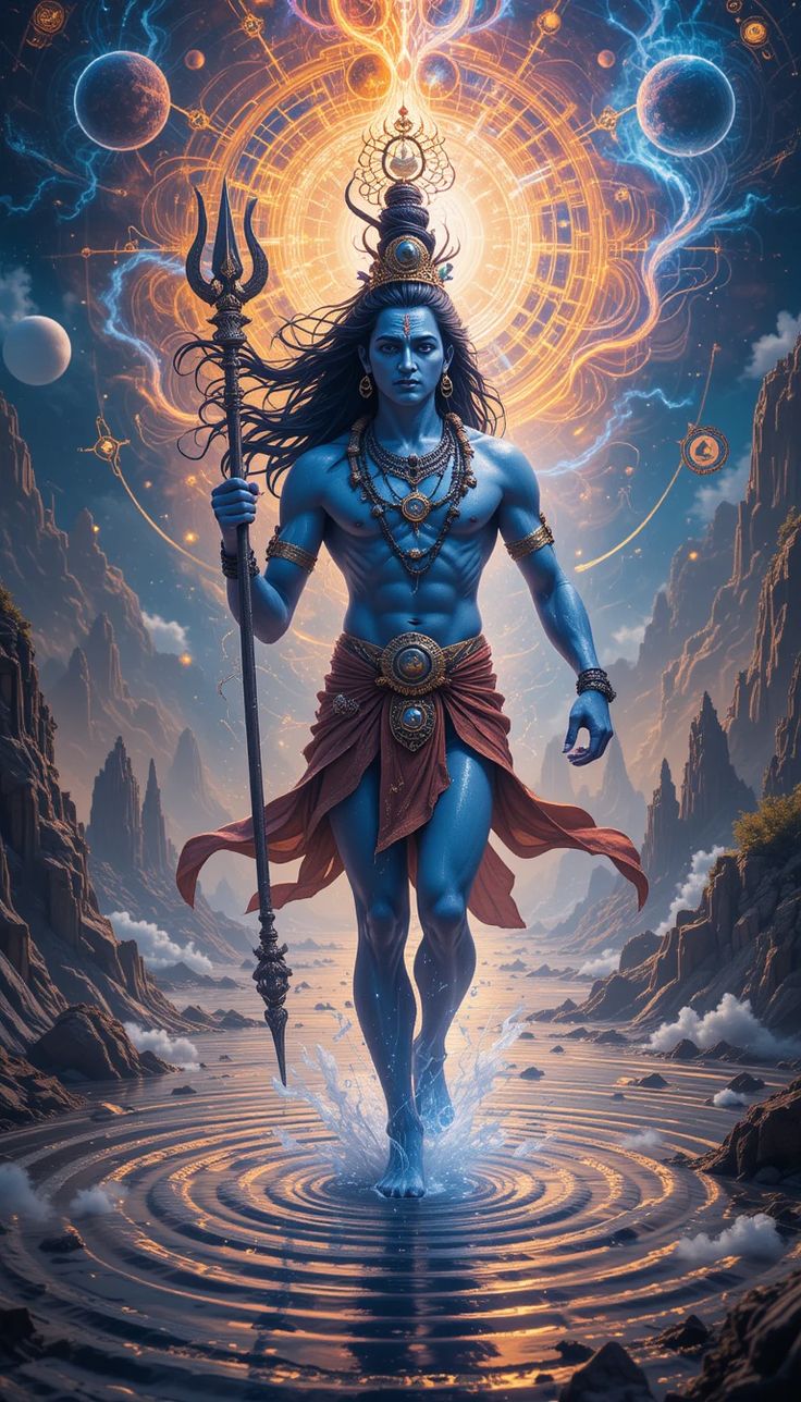 Shiva descends from cosmic waters