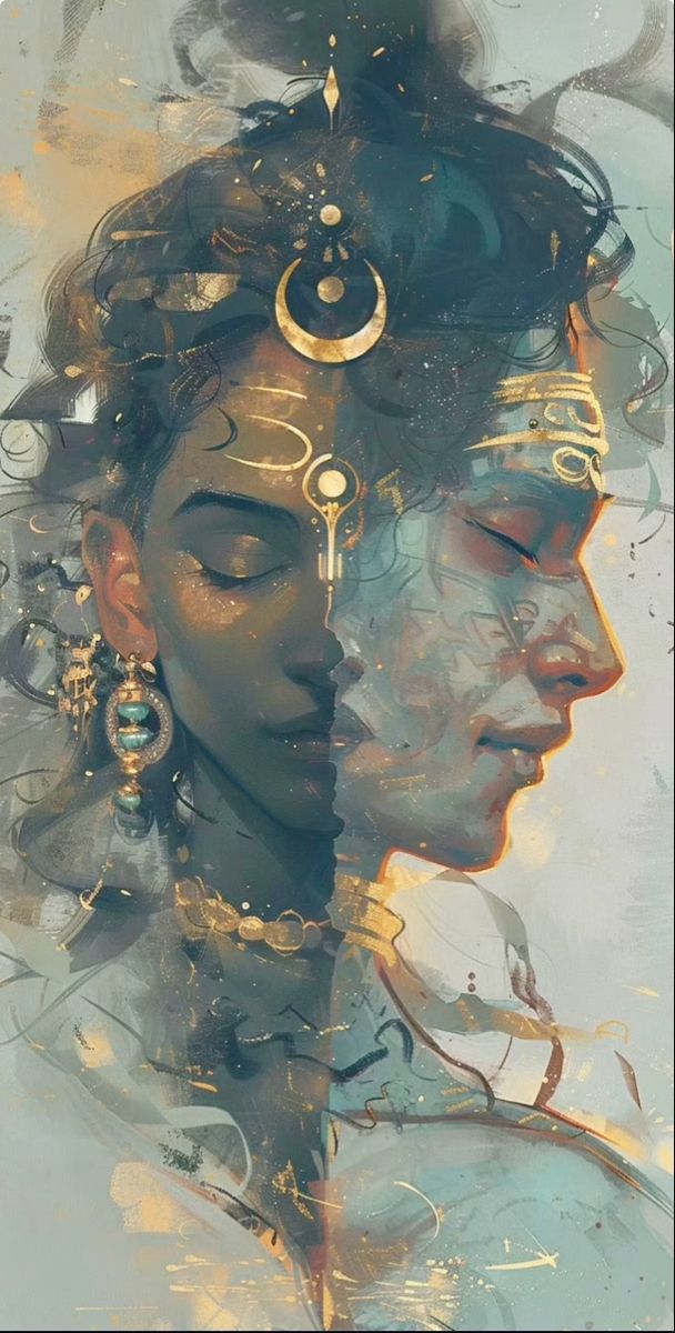 Meditating Shiva portrait divine artwork