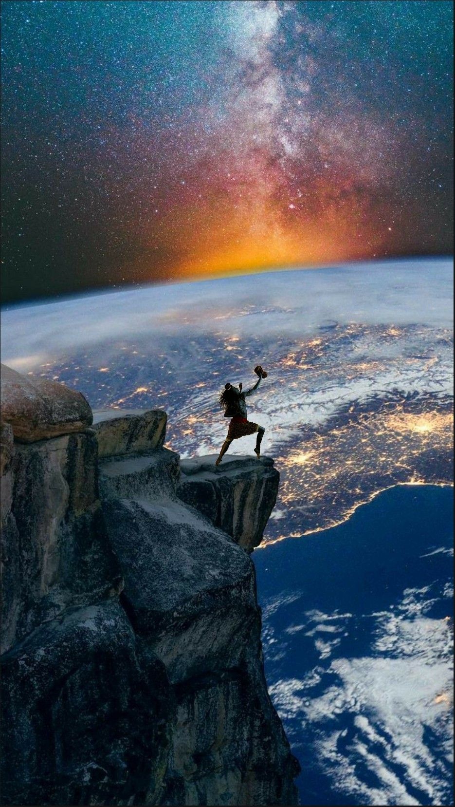 Shiva dancing against cosmic backdrop.