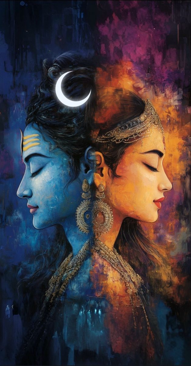 Shiva and Parvati divine union artwork
