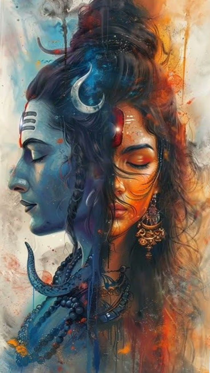 Shiva and Parvati cosmic union image