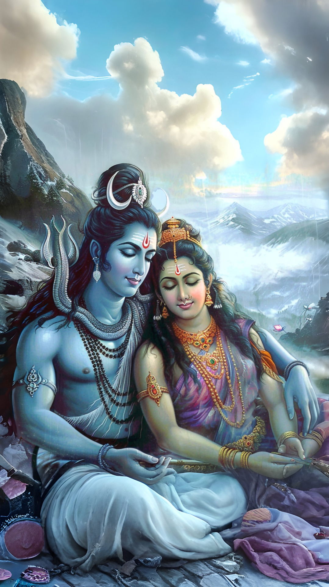 Shiva and Parvati in the Himalayas