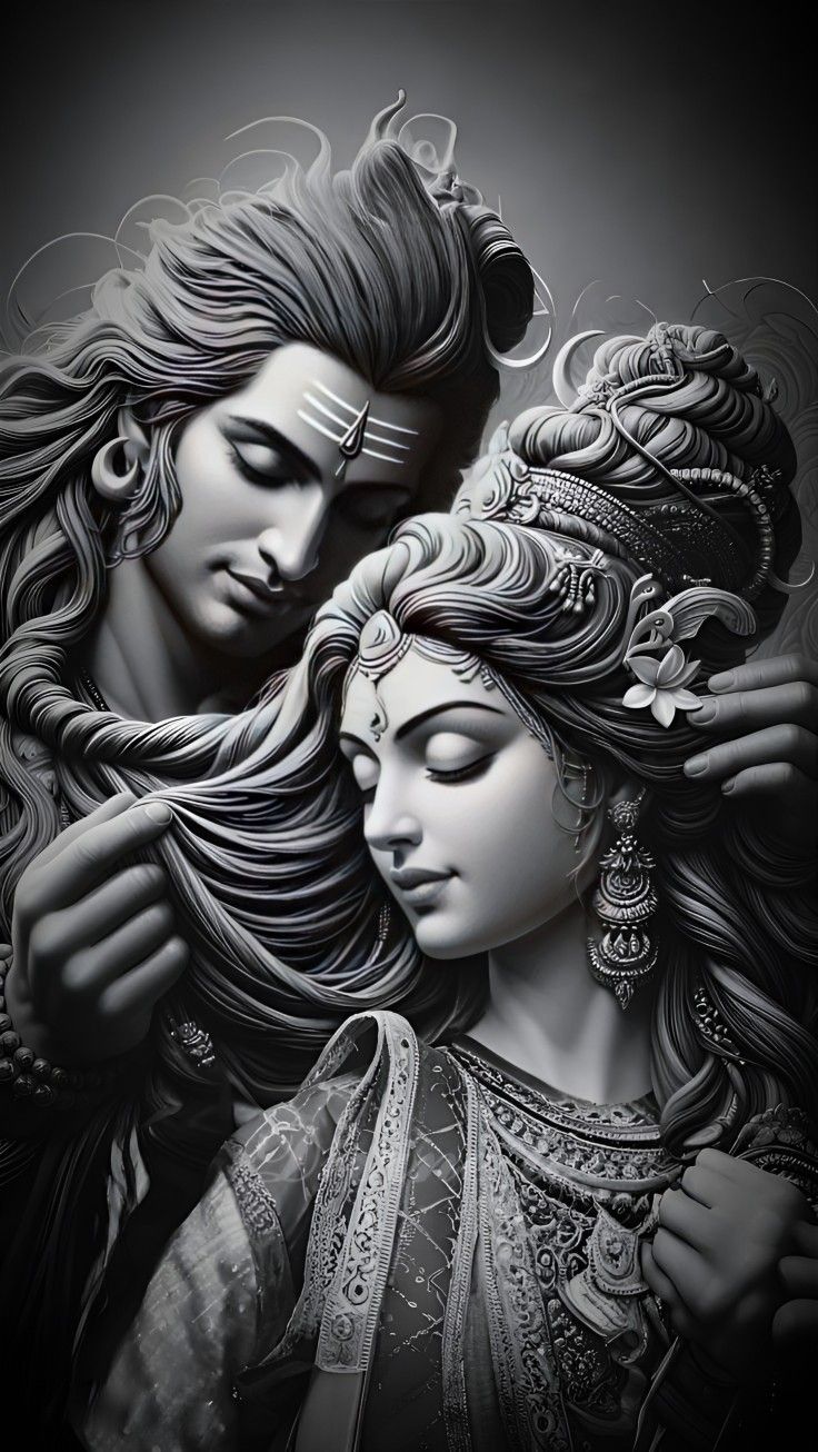 Shiva Parvati loving embrace wallpaper