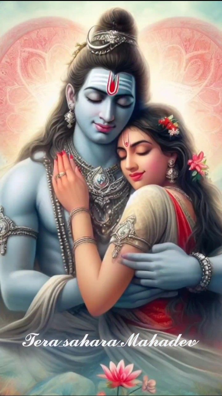 Shiva and Parvati in loving embrace