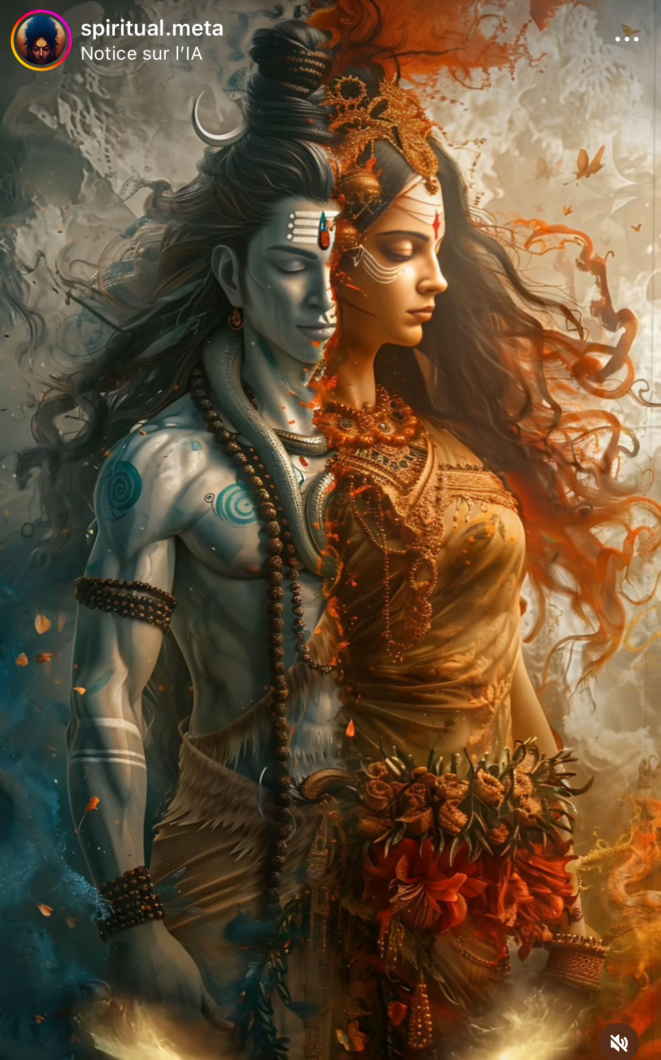 Shiva and Parvati divine union artwork