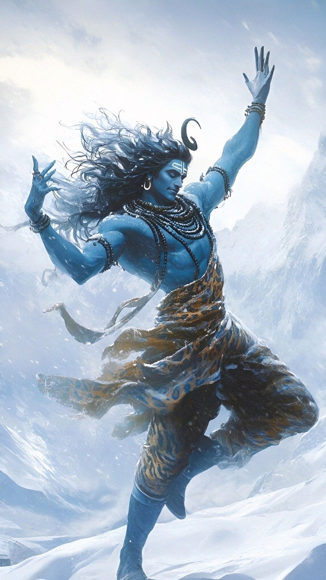 Shiva dances in Himalayan snowstorm.