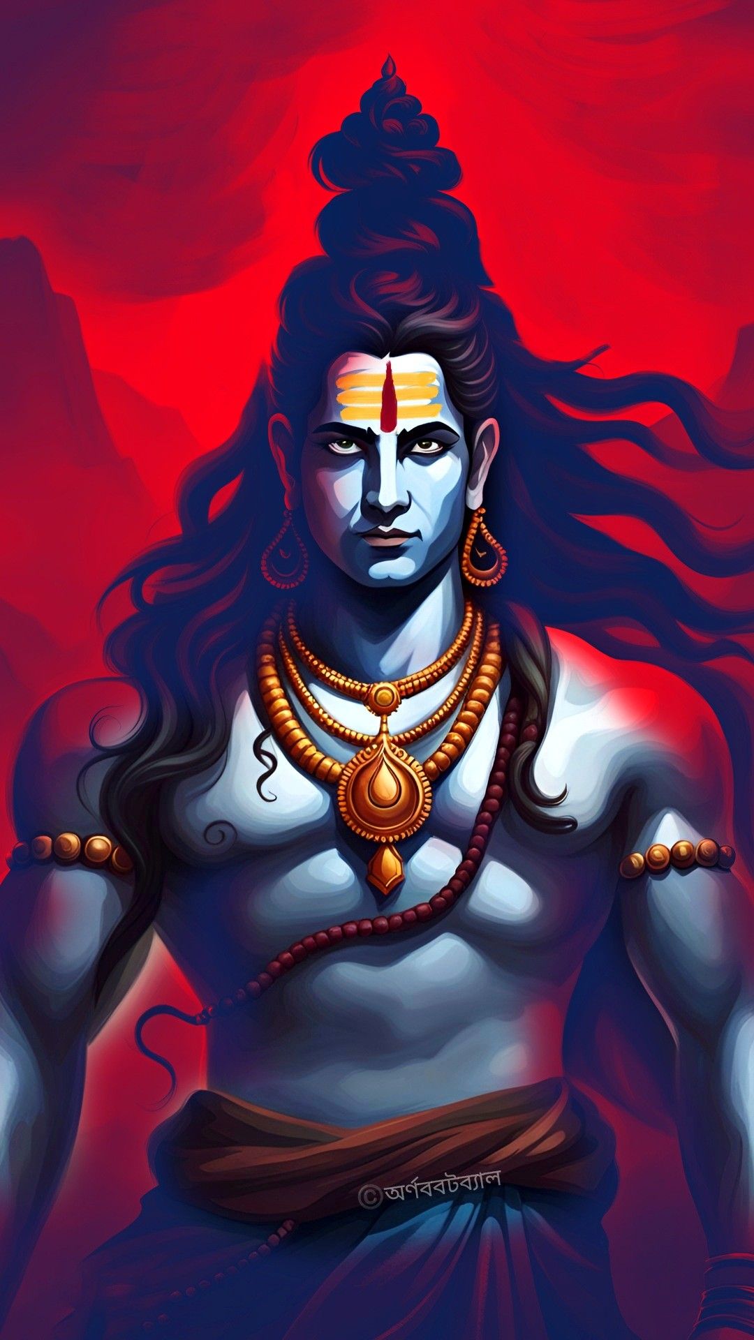 Lord Shiva portrait, divine and powerful