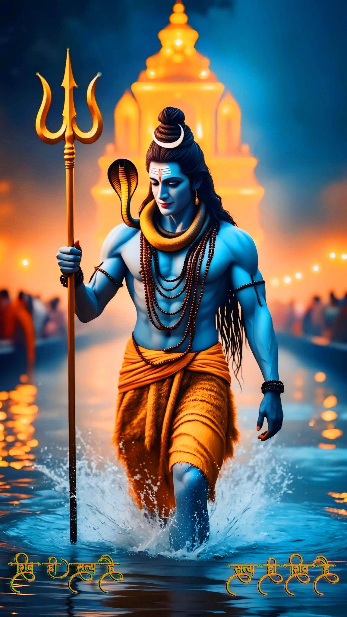 Lord Shiva descending with Trishul