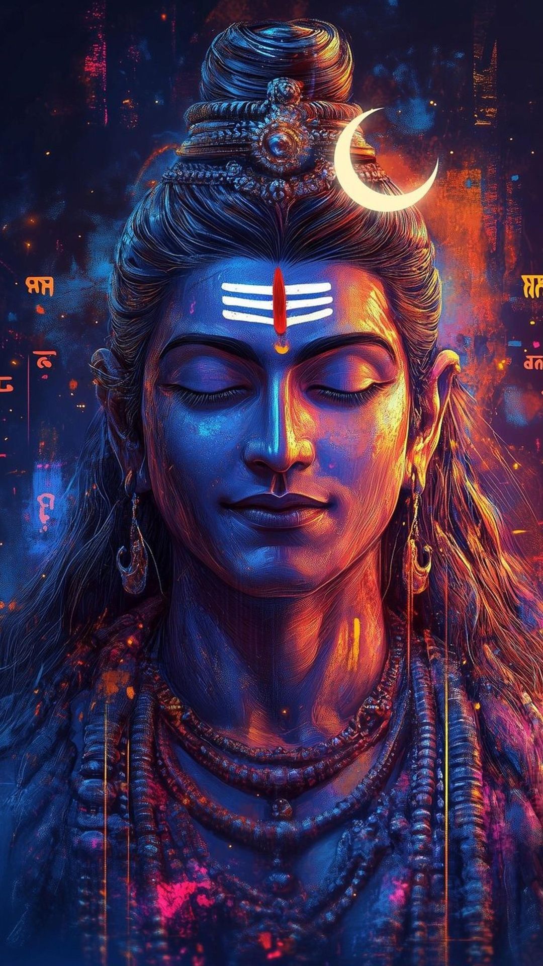 Blue-skinned Shiva in meditative pose