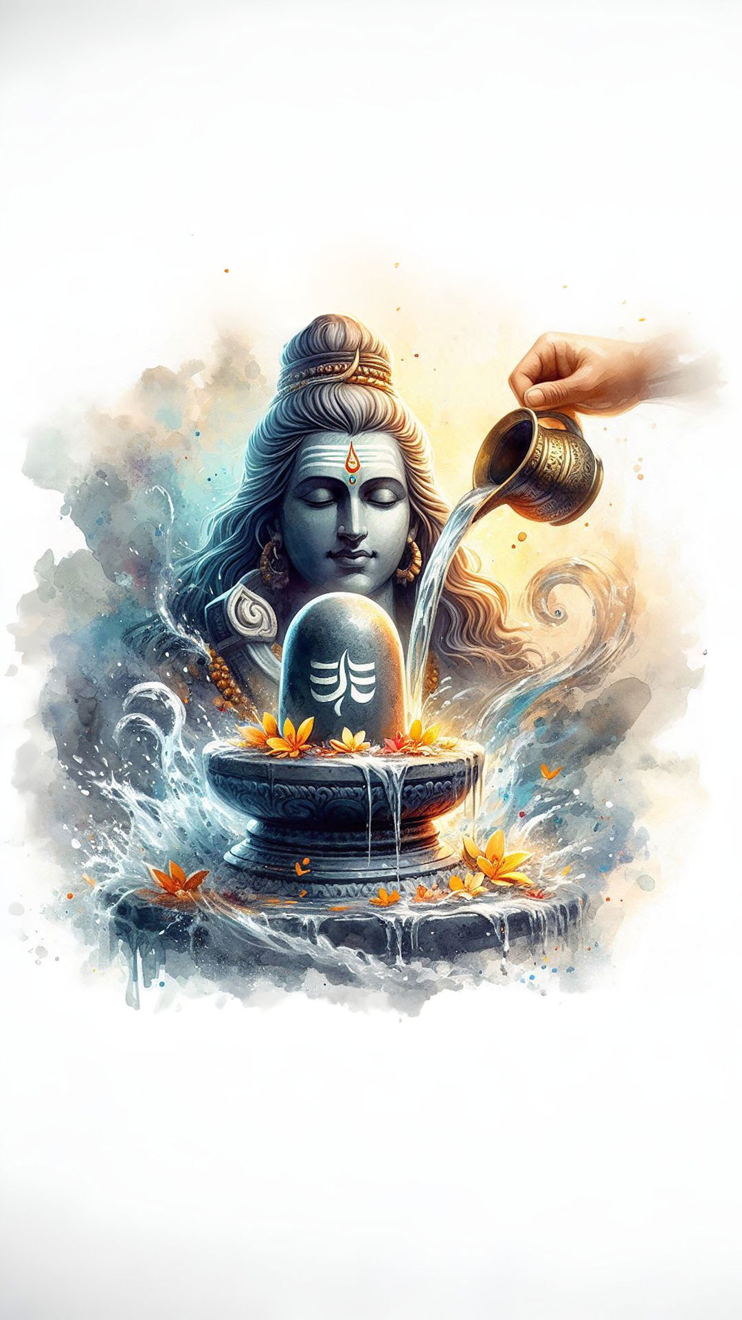 Lord Shiva during sacred water offering