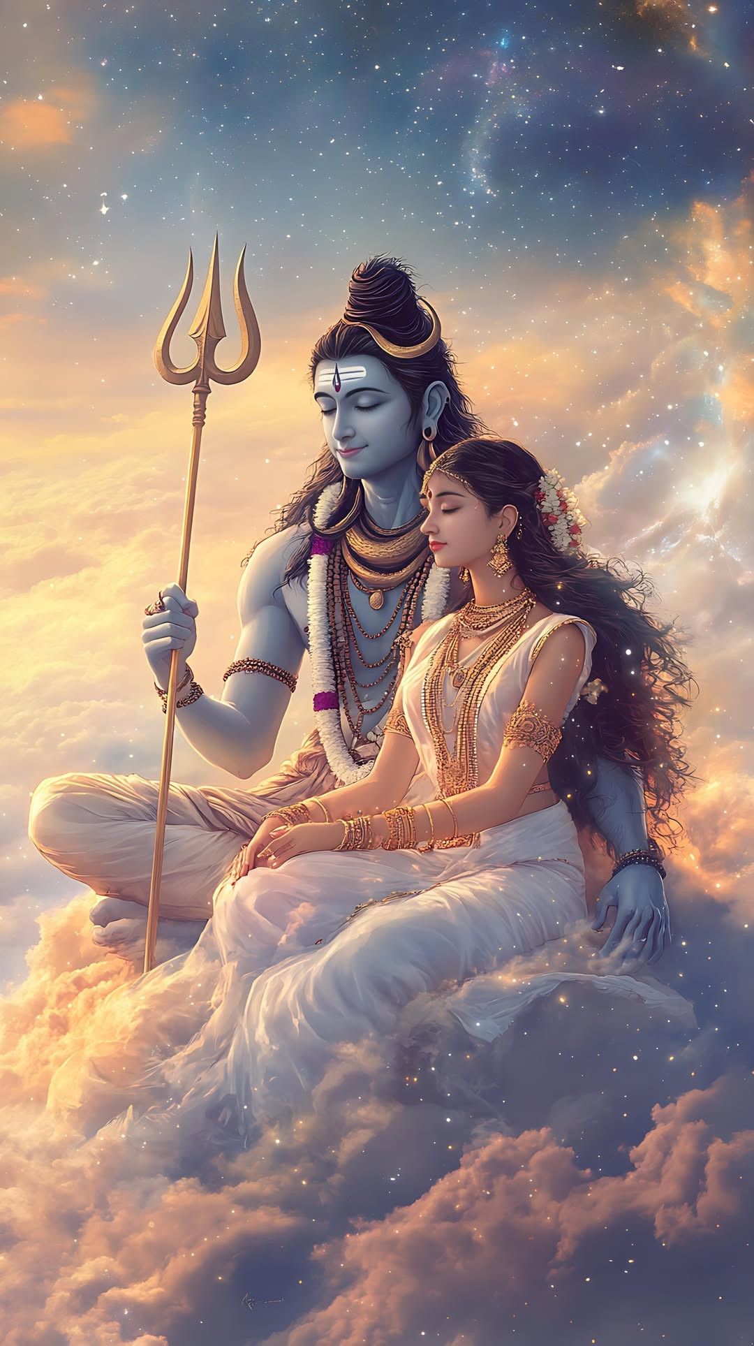 Shiva and Parvati in cosmic embrace.