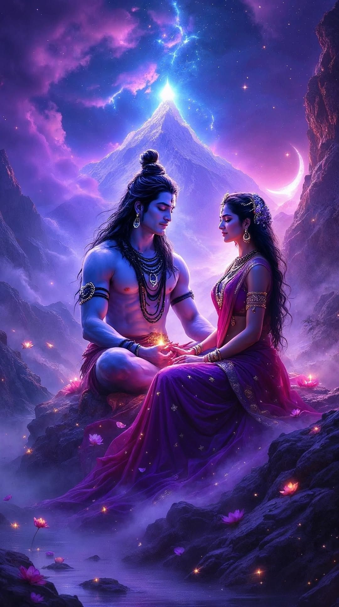 Shiva and Parvati in the Himalayas