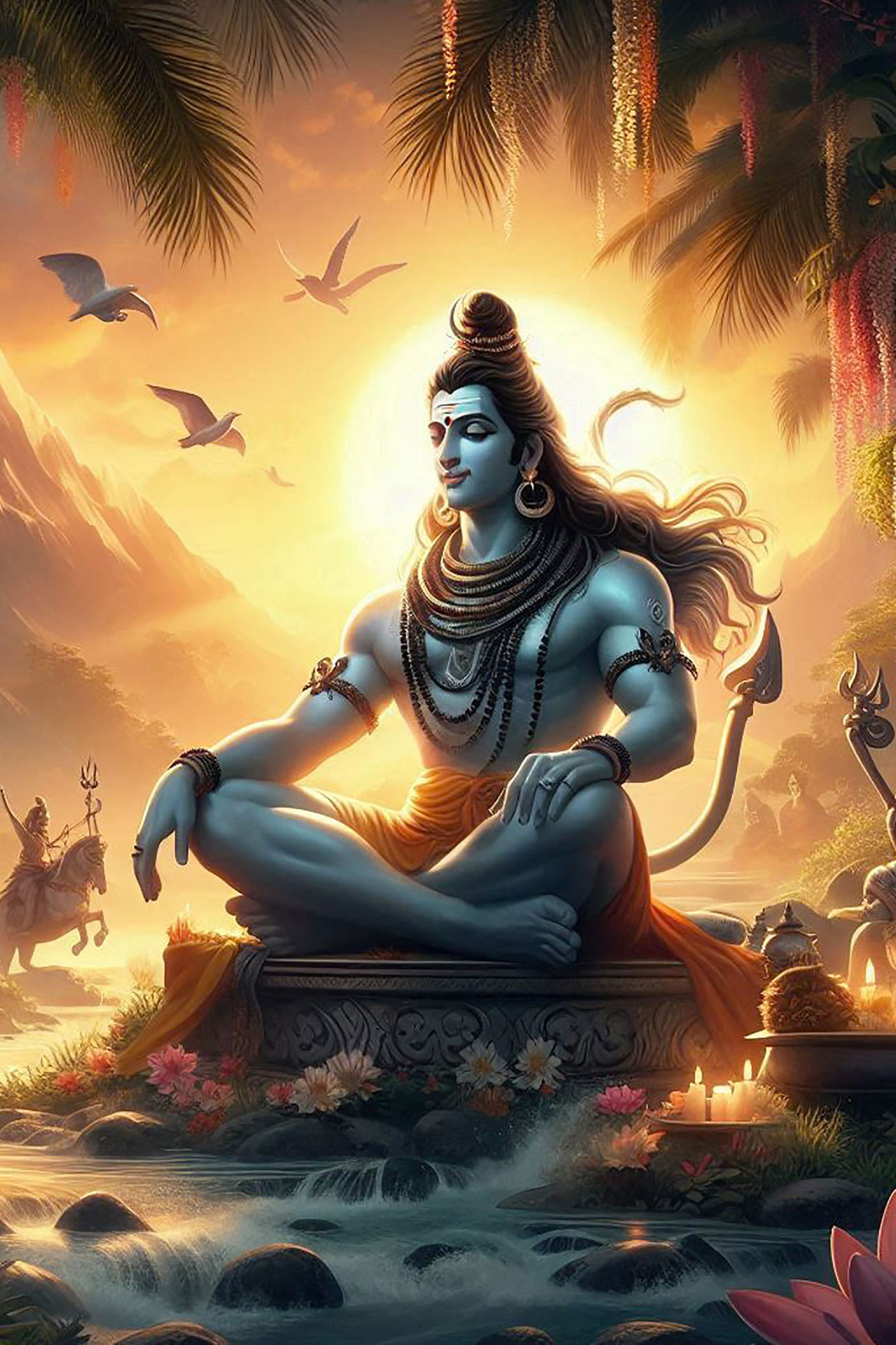 Meditating Shiva in the Himalayas