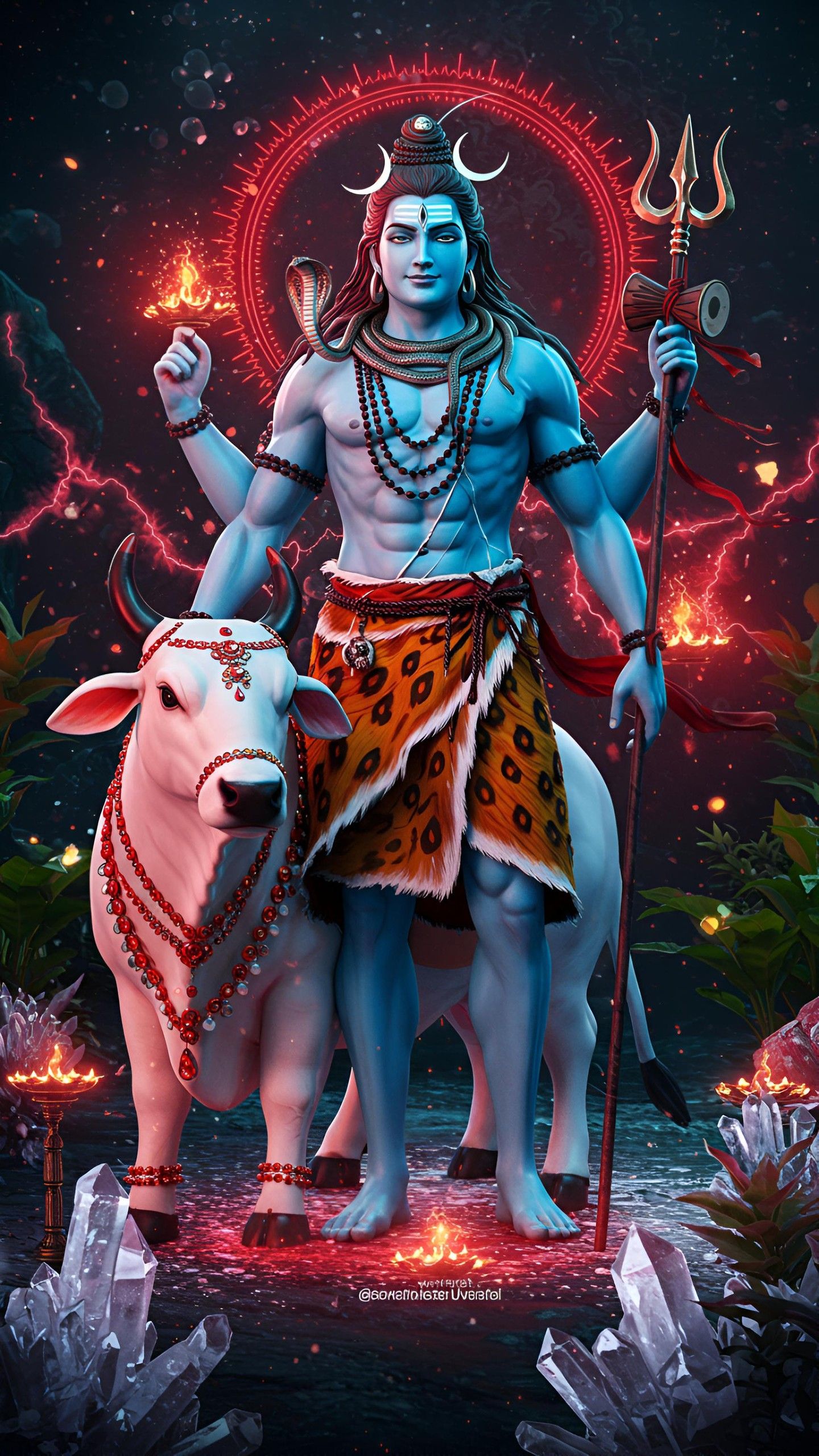Lord Shiva with Nandi, divine wallpaper