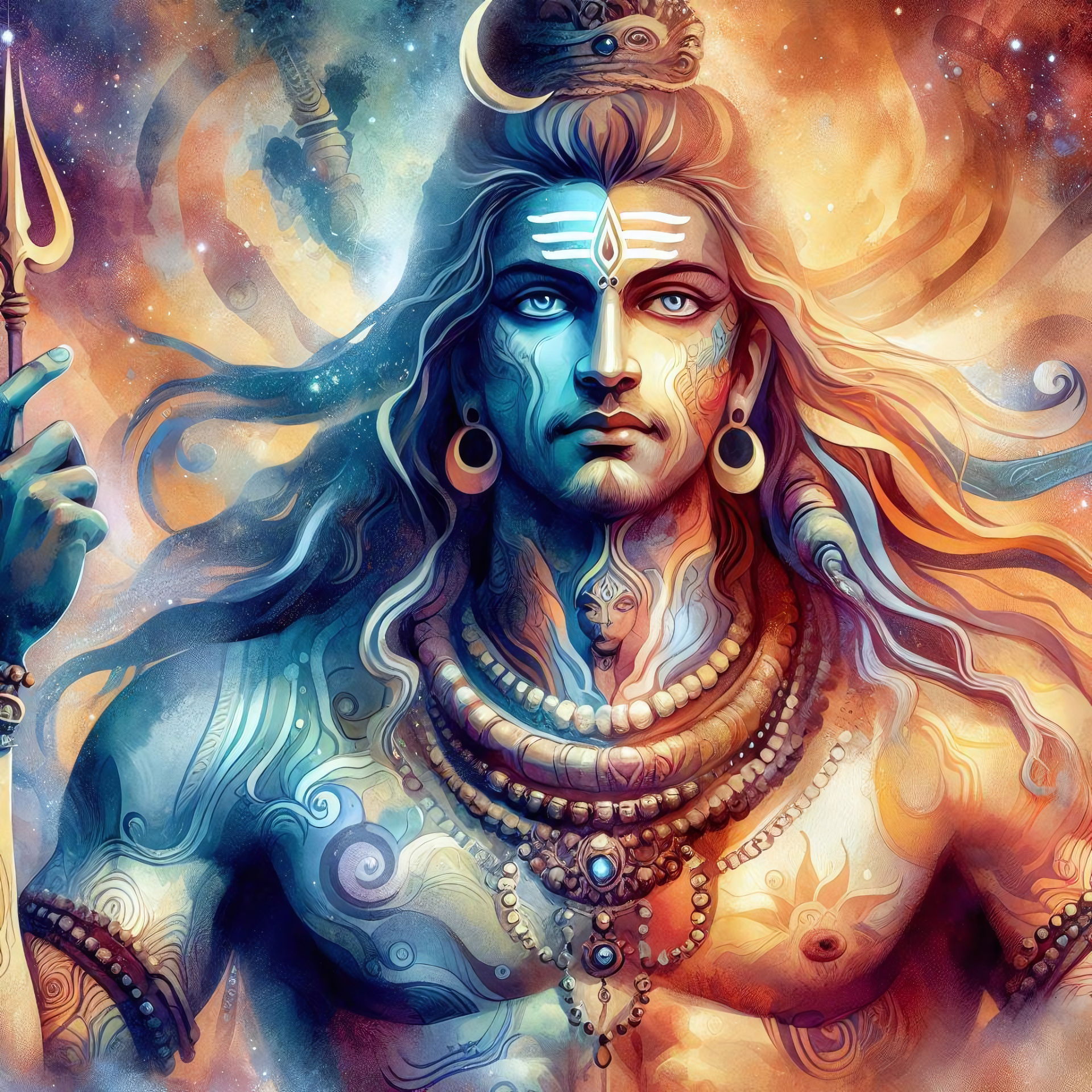 Lord Shiva cosmic portrait divine art