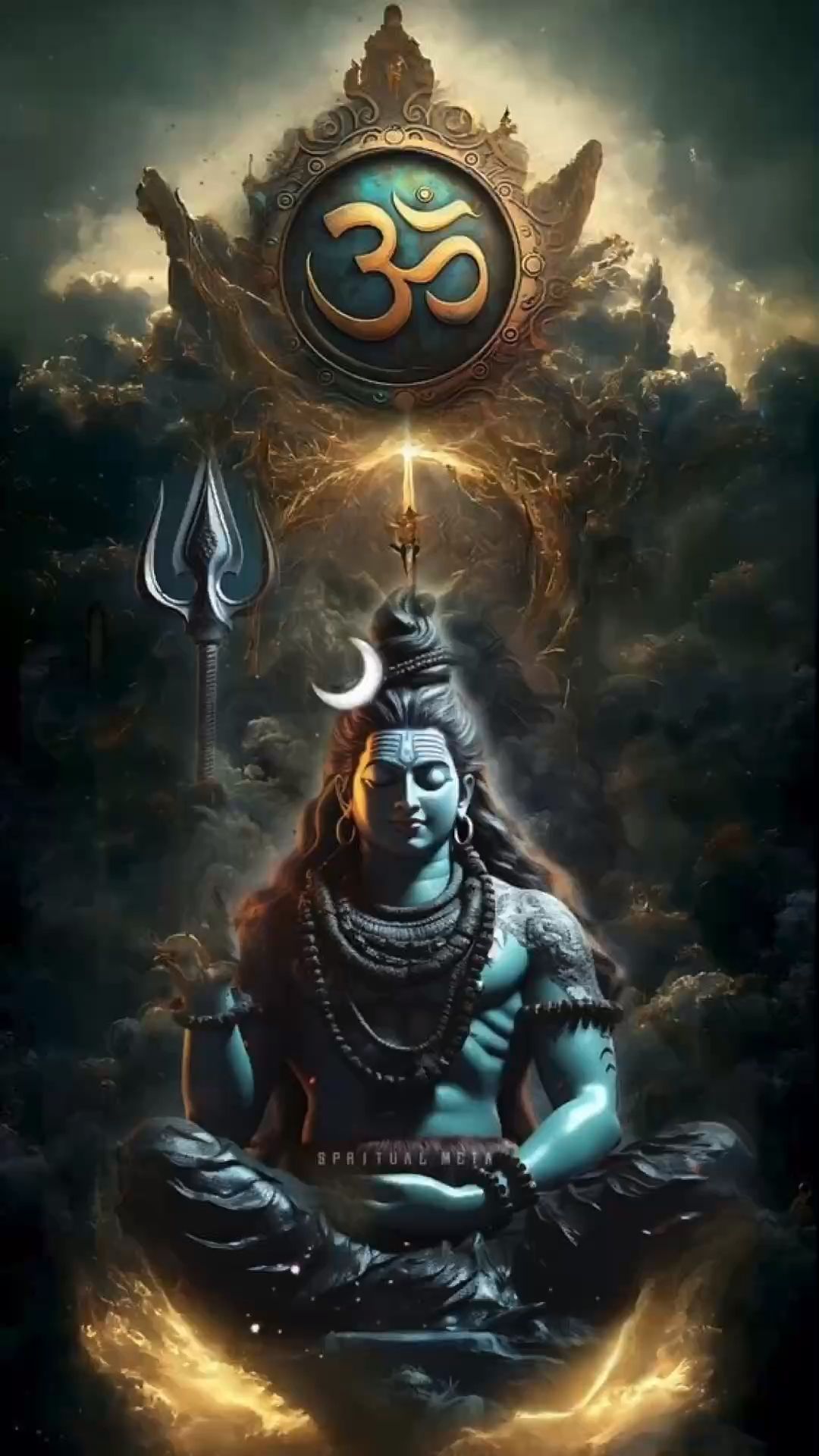 Meditating Shiva with Om symbol wallpaper