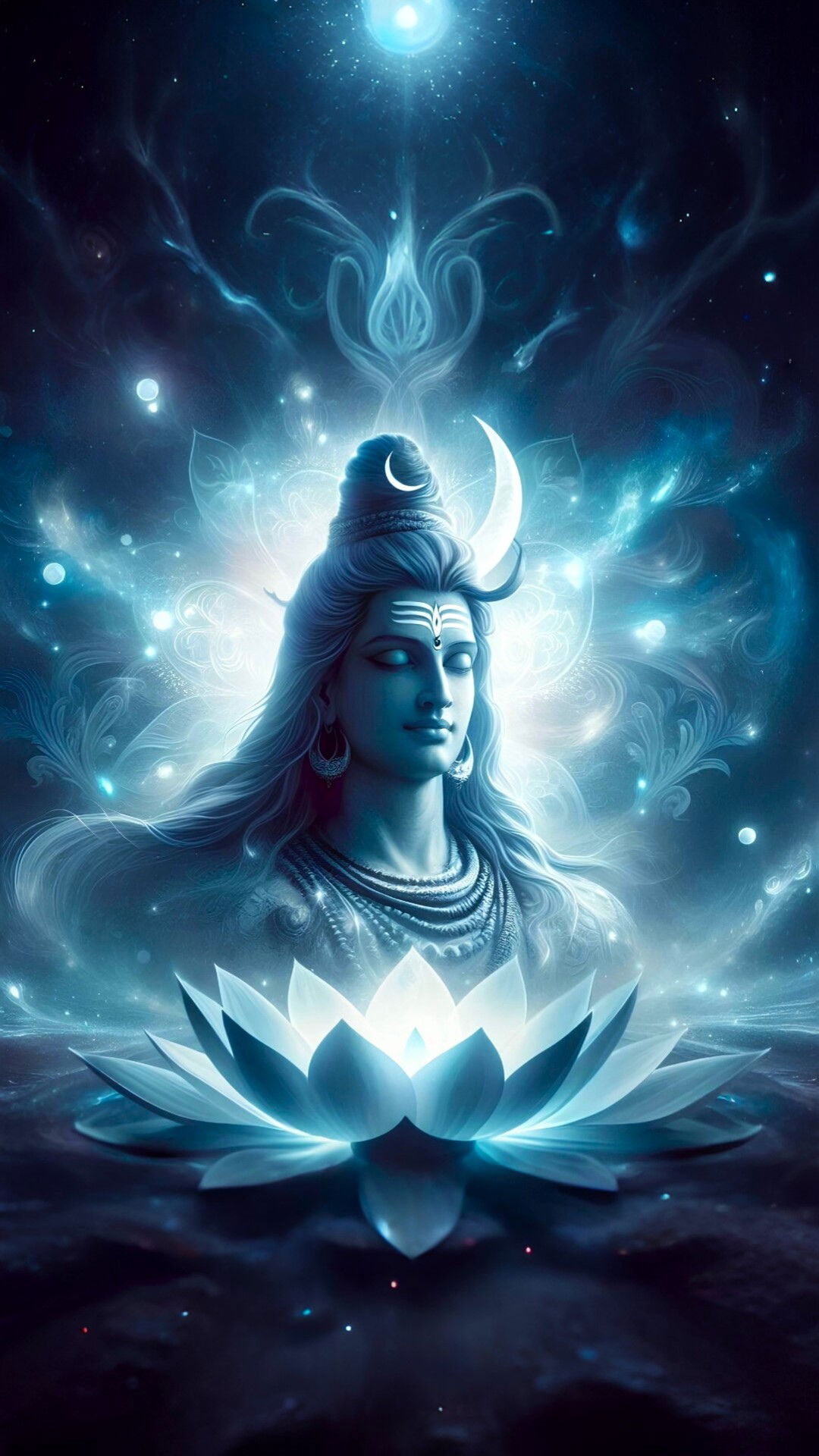 Meditating shiva in cosmic galaxy