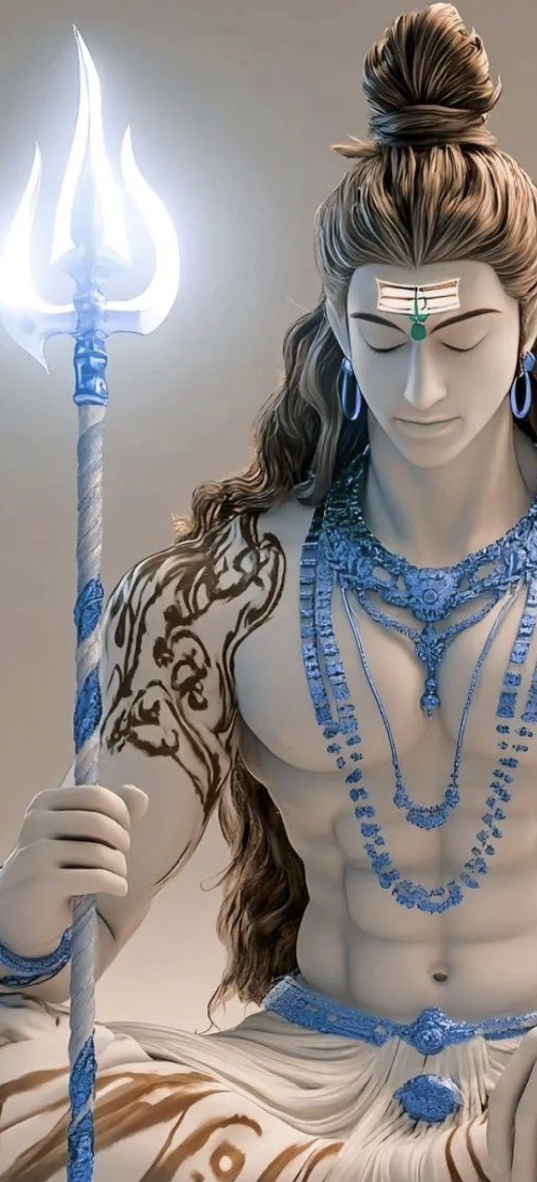 Lord Shiva with trident and serpent