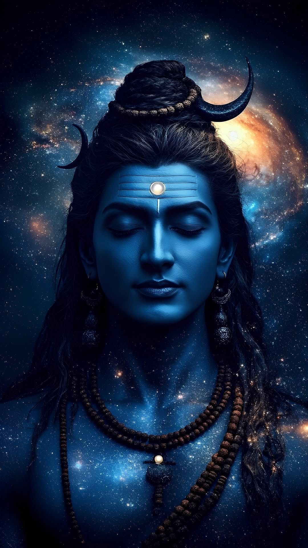 Meditating Shiva amidst the cosmos