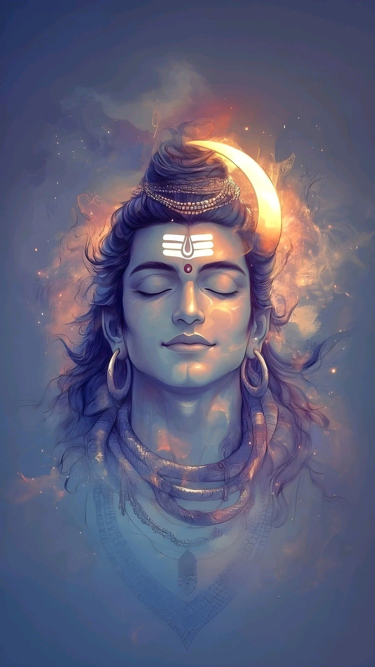 Meditating Shiva cosmic portrait