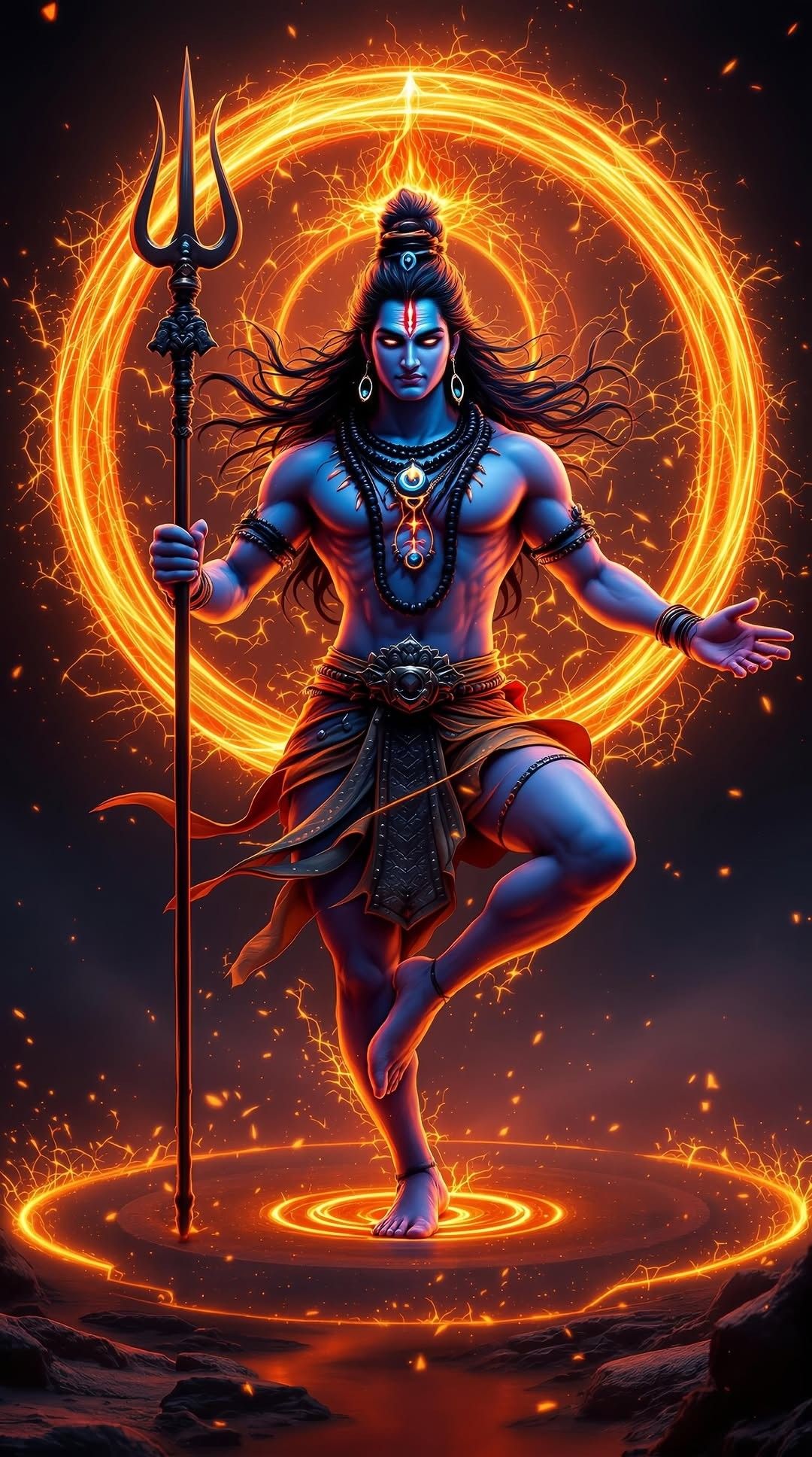 Powerful Lord Shiva holding Trishul