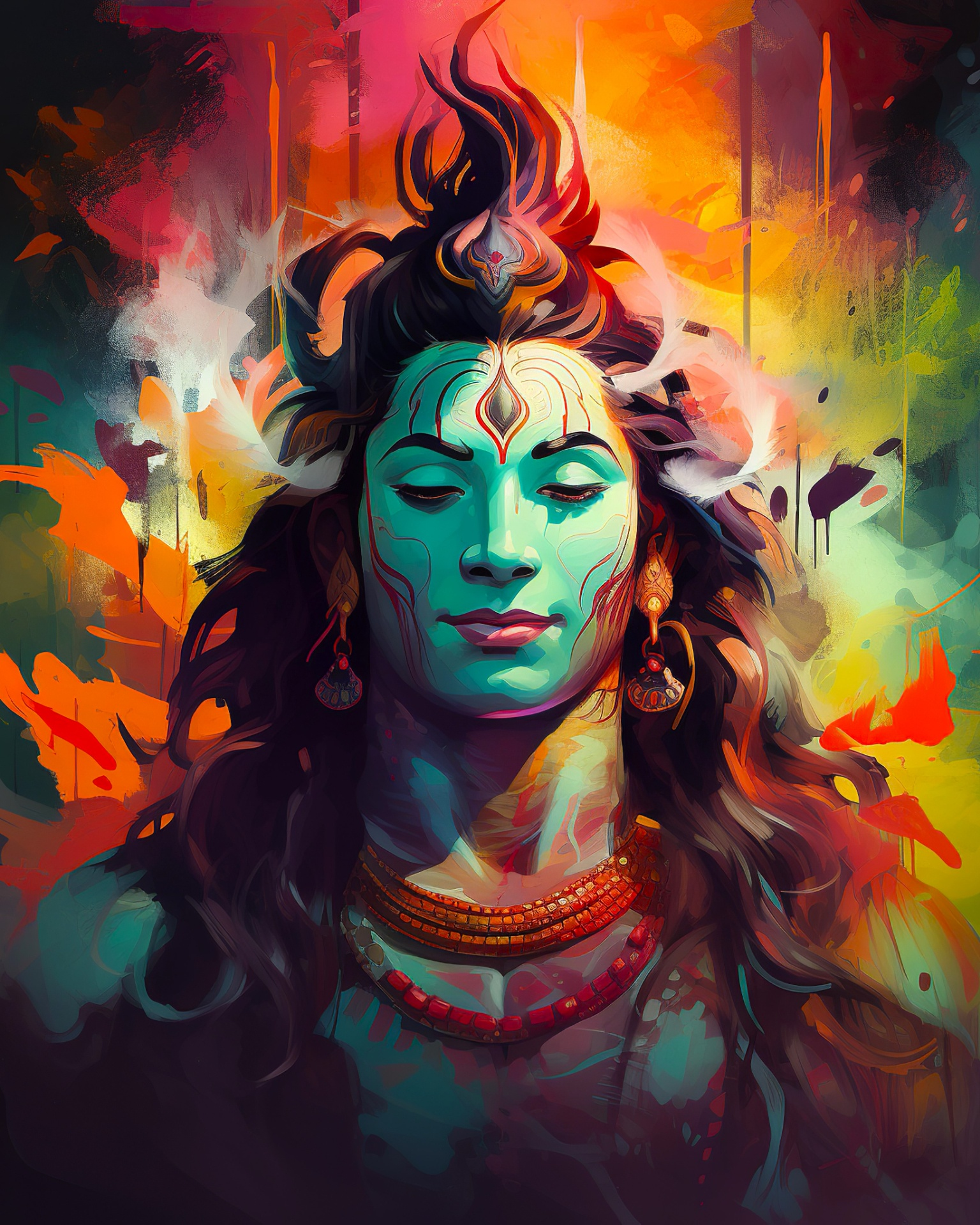 Serene portrait of Lord Shiva