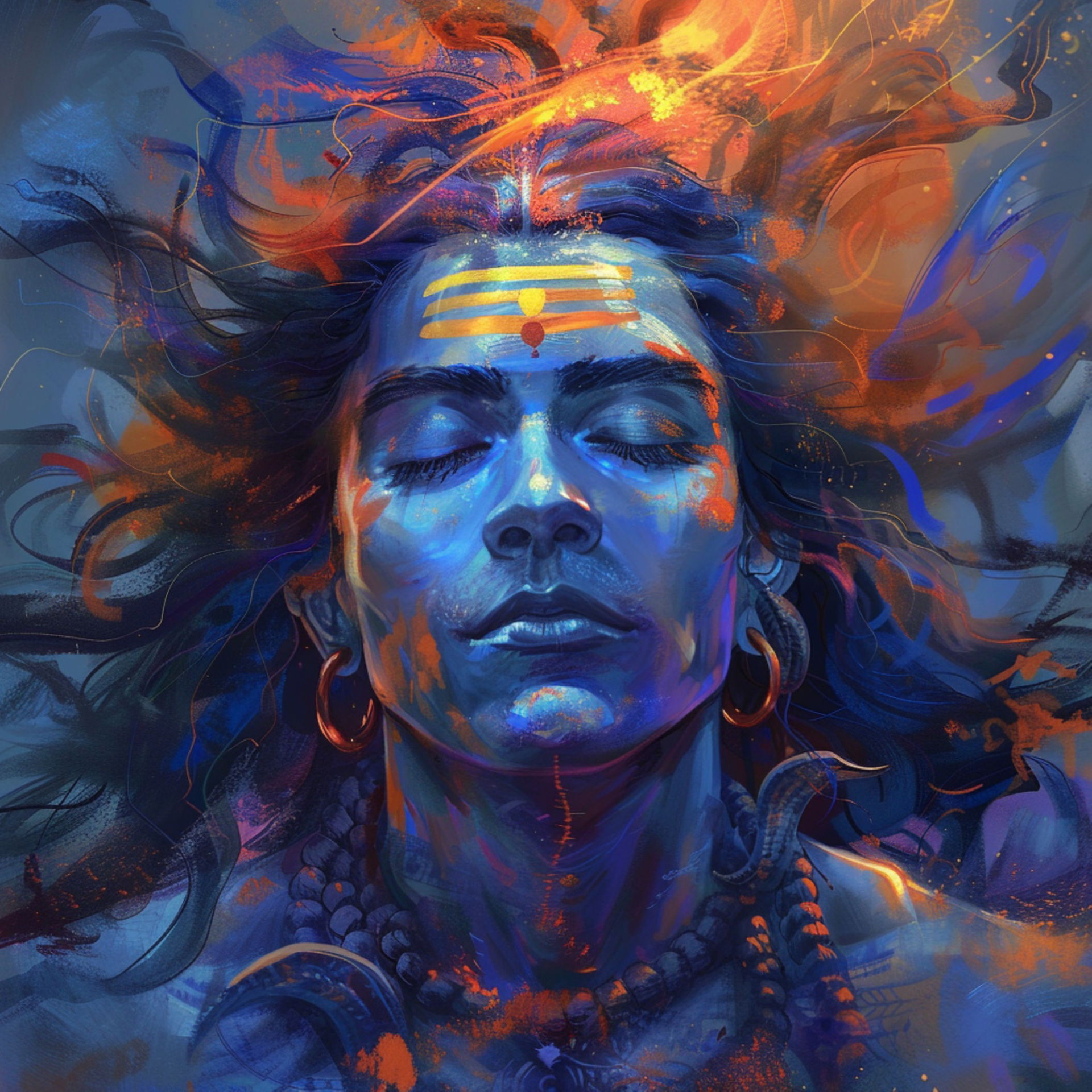 Serene portrait of Lord Shiva.