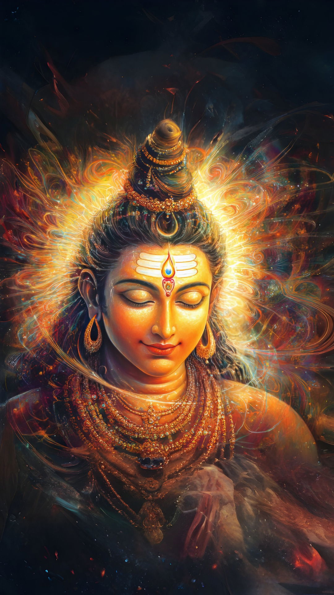 Meditating Shiva cosmic portrait divine art