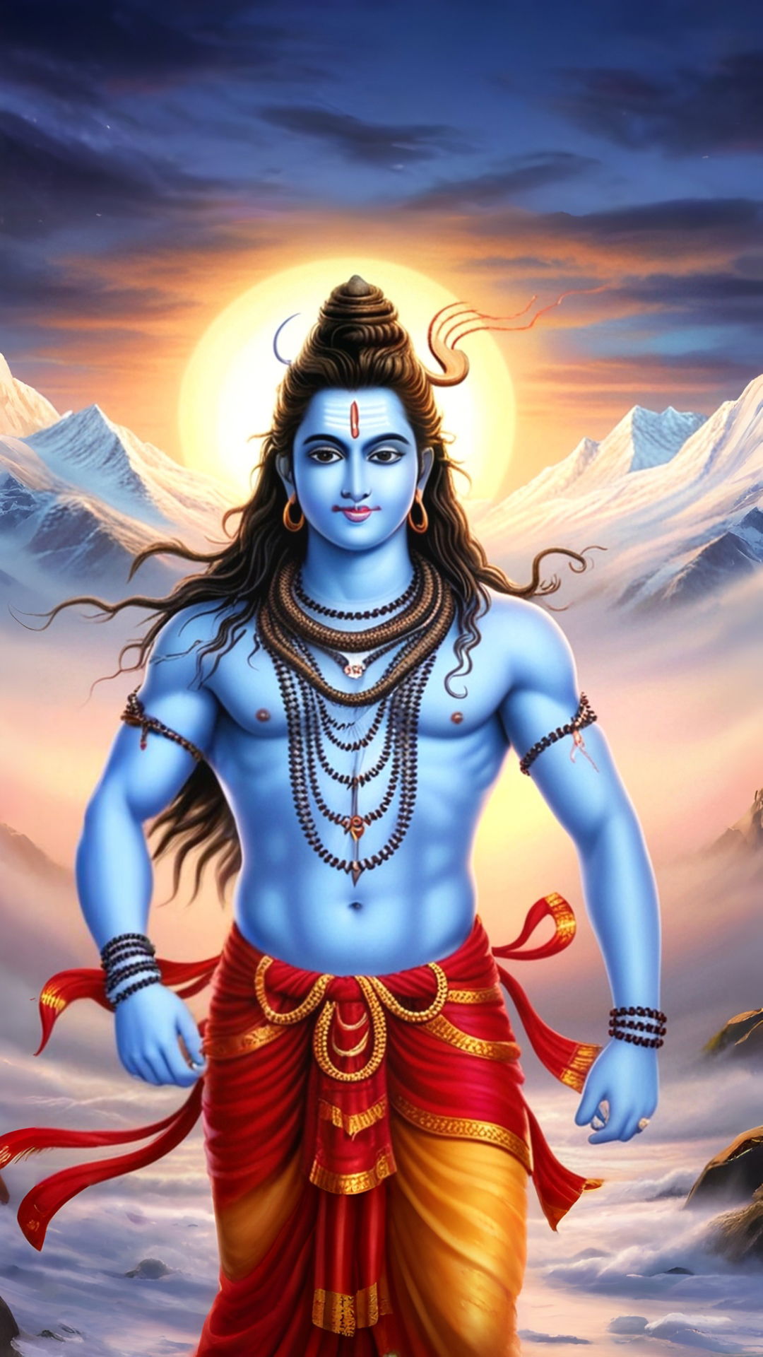 Lord Shiva amidst the Himalayas