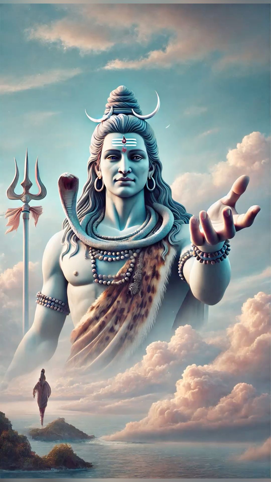 Lord Shiva blessing with open hand