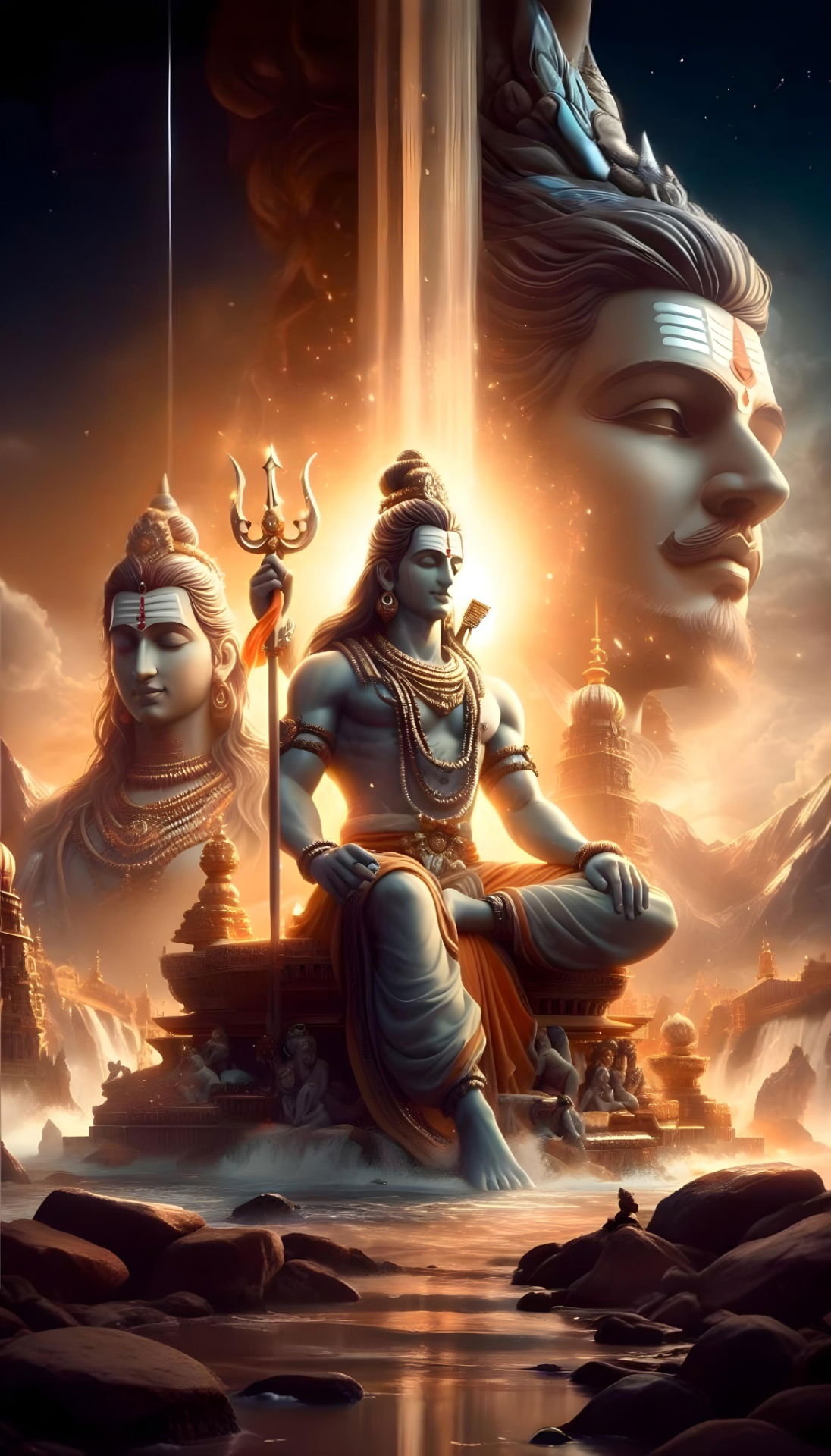 Shiva meditating on Mount Kailash