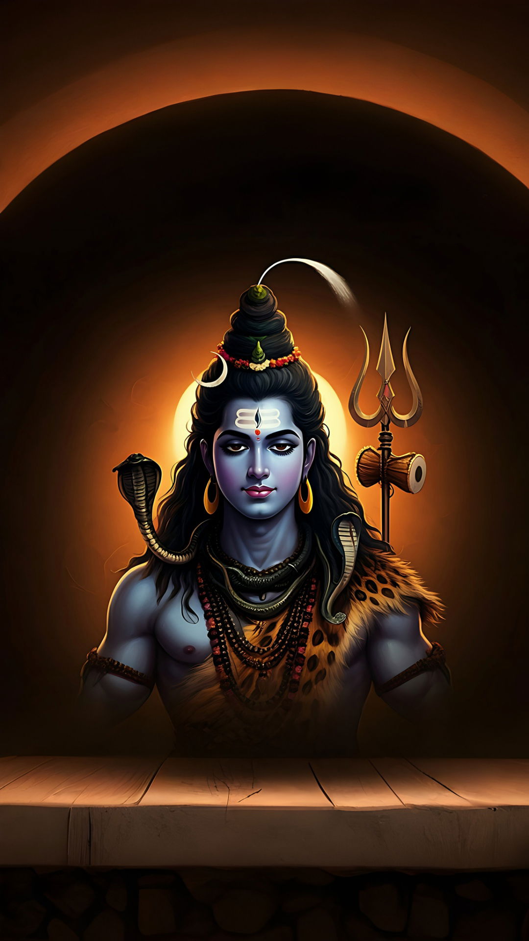Lord Shiva serene portrait mobile wallpaper