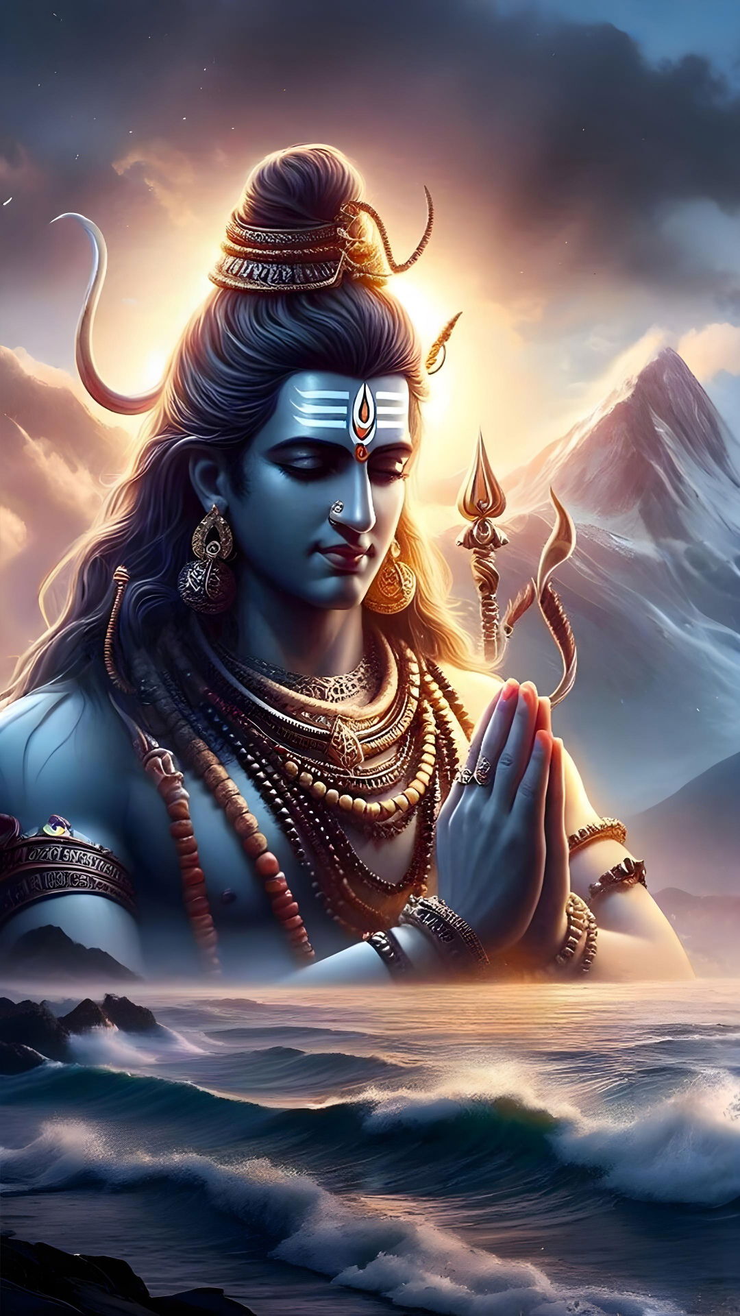 Lord Shiva in prayerful pose