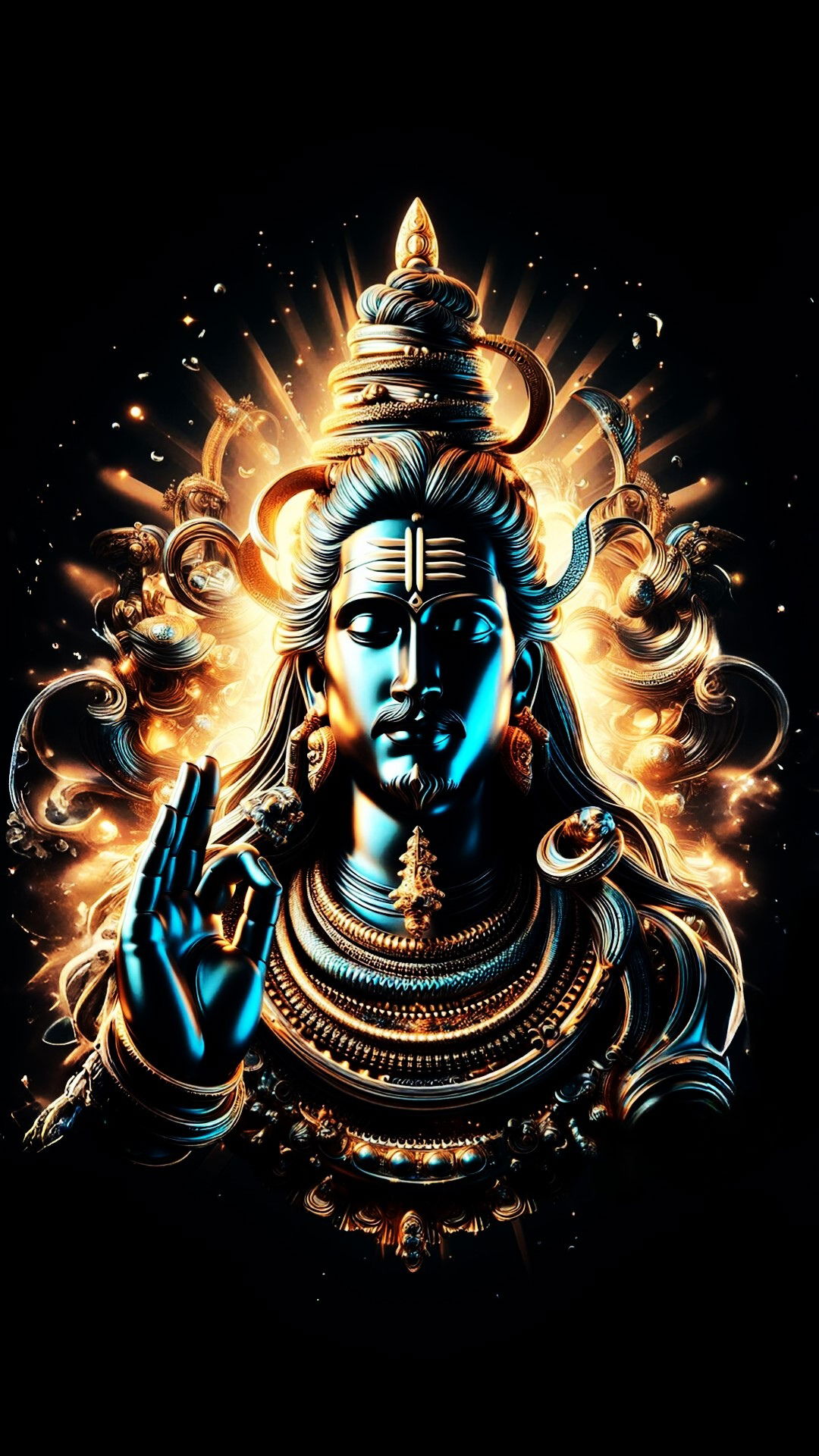 Lord Shiva radiating cosmic energy