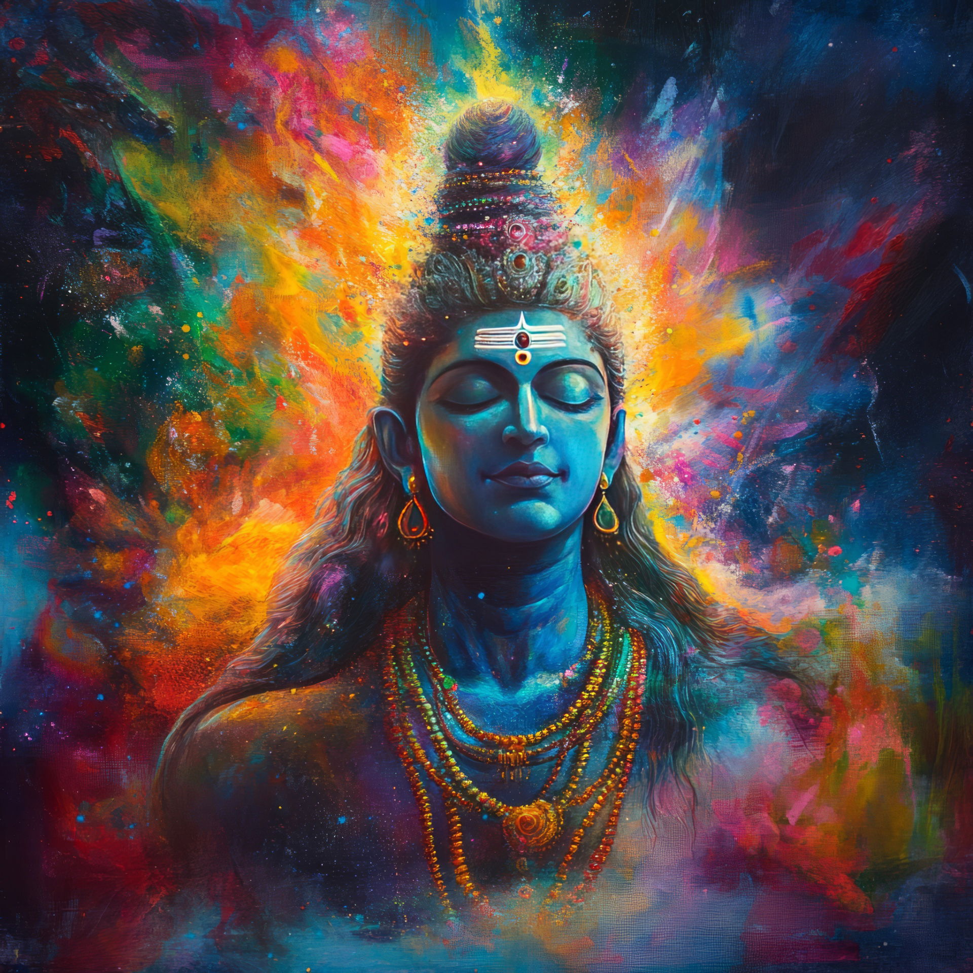 Meditating Shiva amidst a cosmic swirl