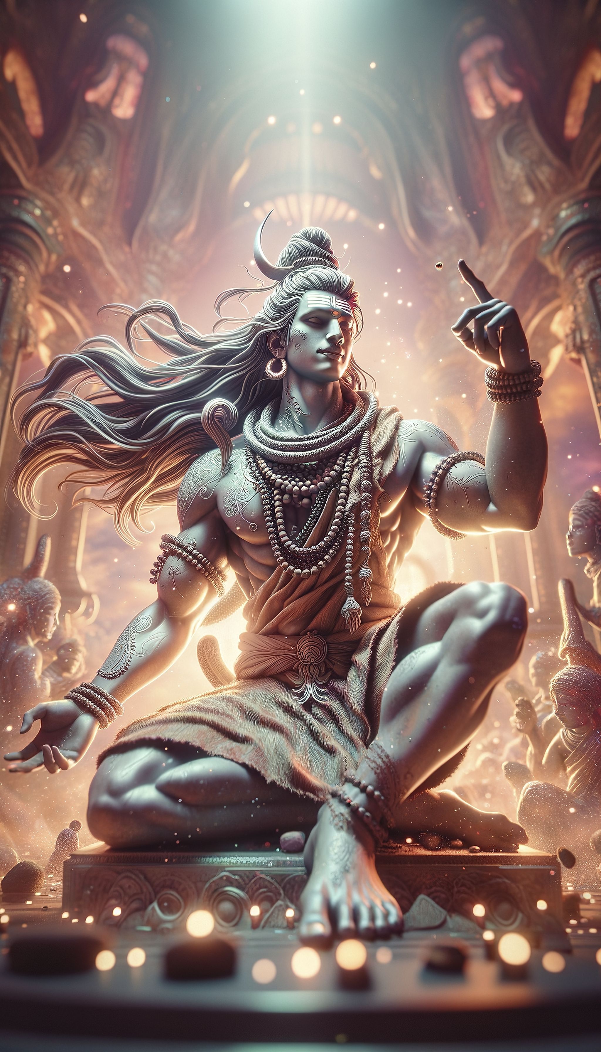 Lord Shiva, cosmic power, divine grace.