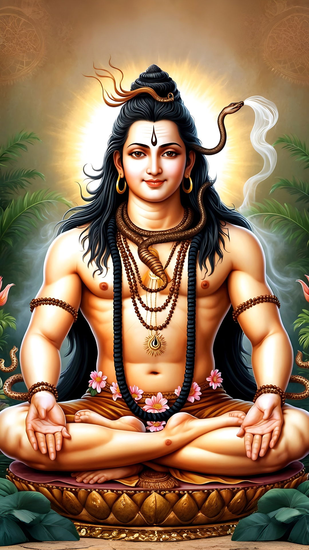 Meditating Shiva, peaceful divine portrait