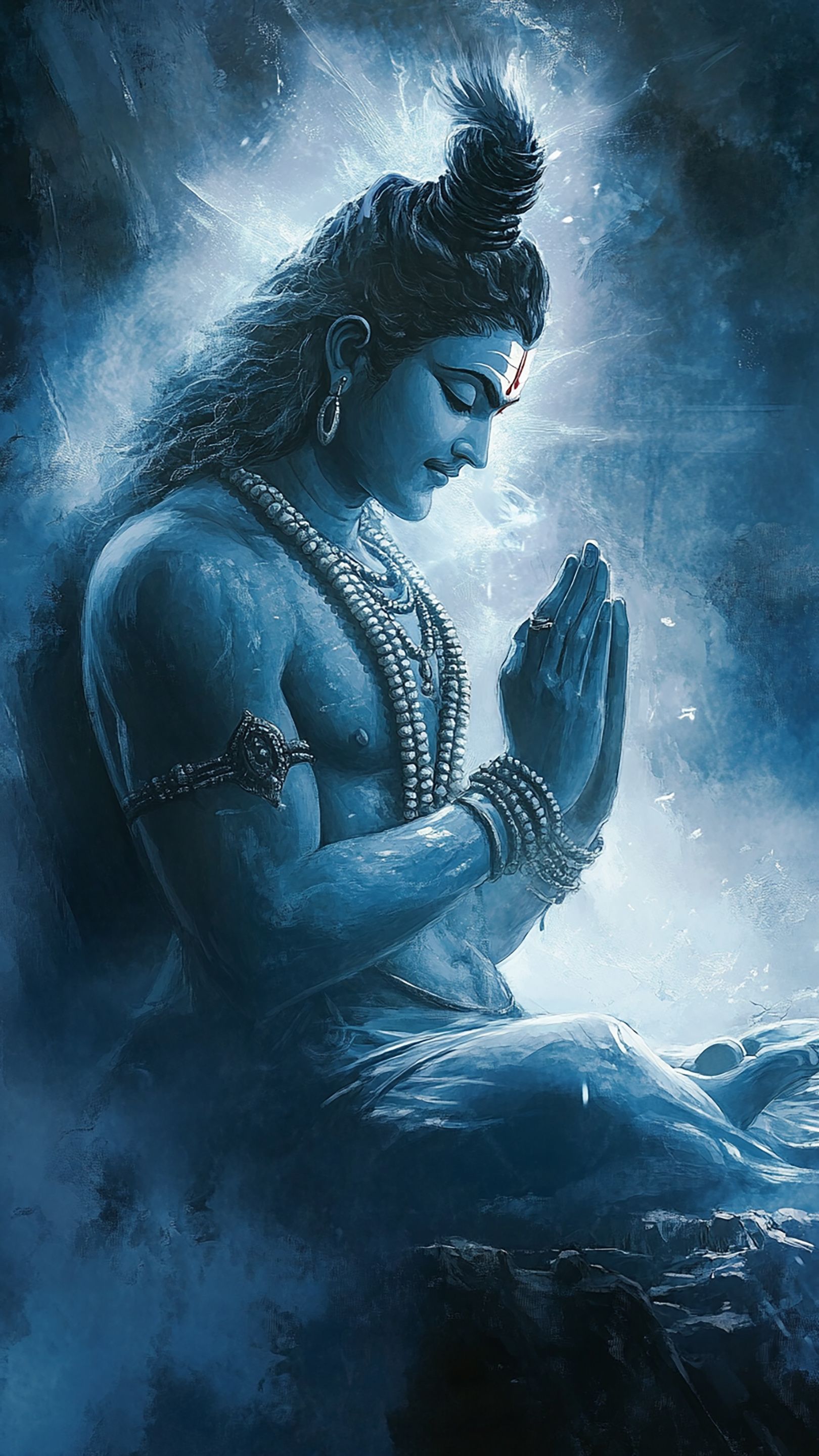 Lord Shiva in meditative prayer pose.