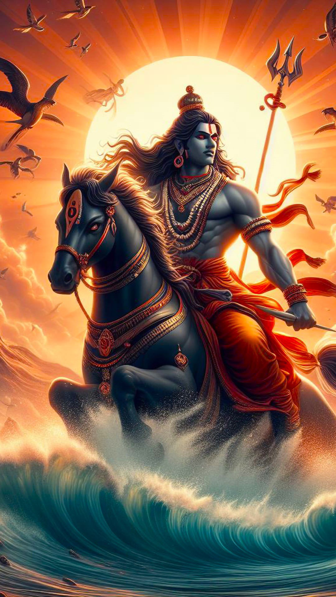Lord Shiva rides into battle.