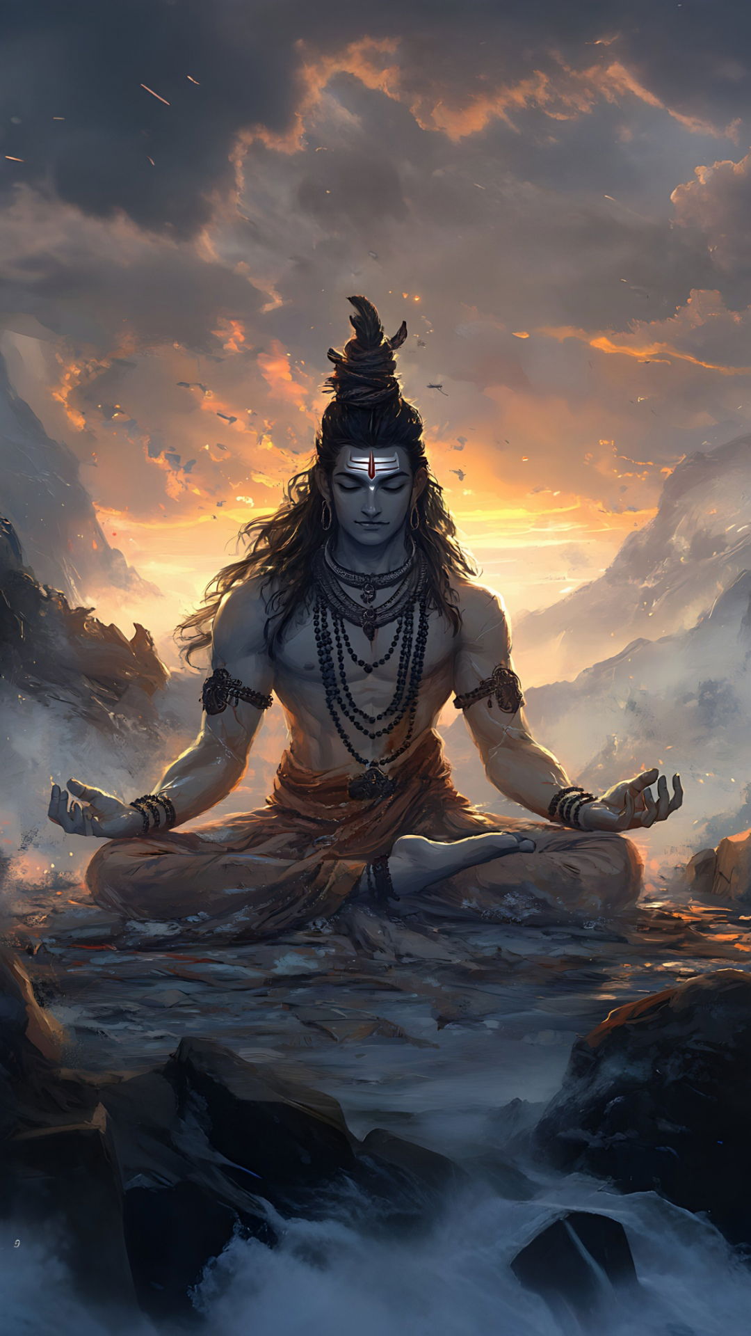 Meditating Shiva in the Himalayas
