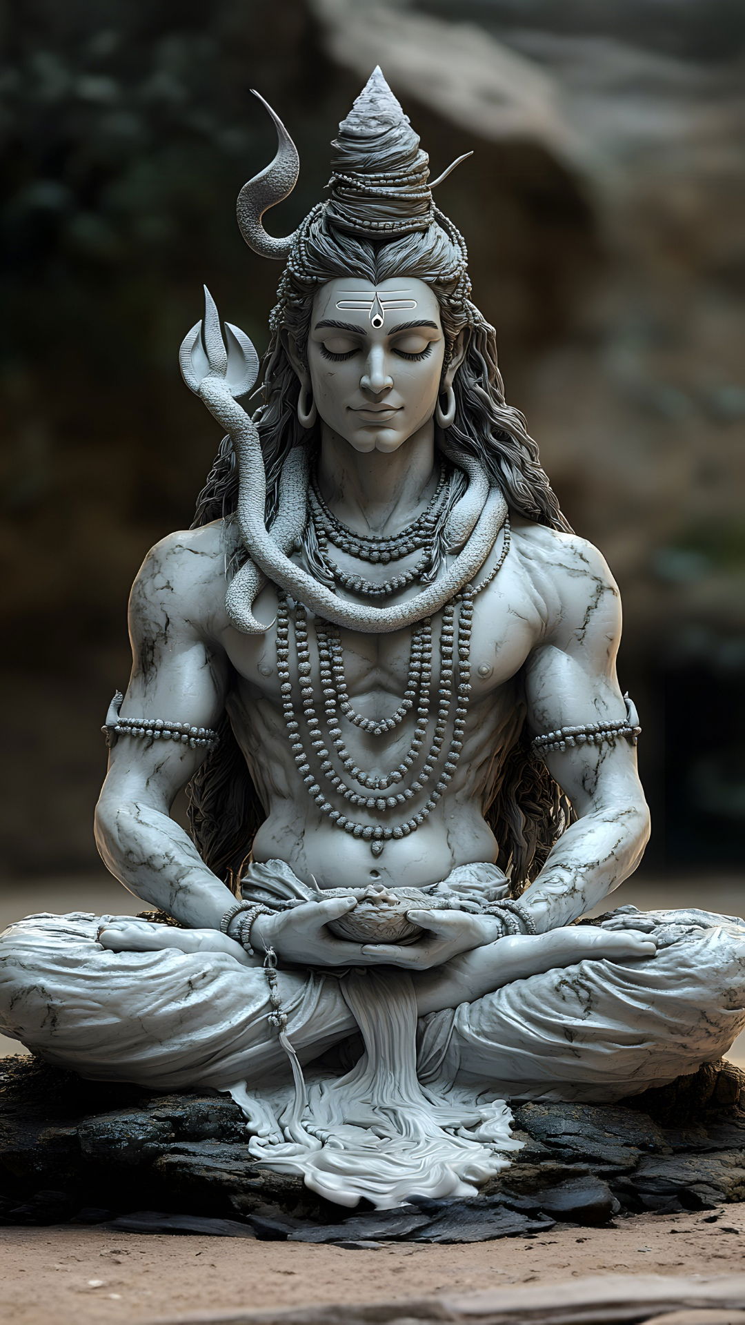 Meditating Shiva in lotus position
