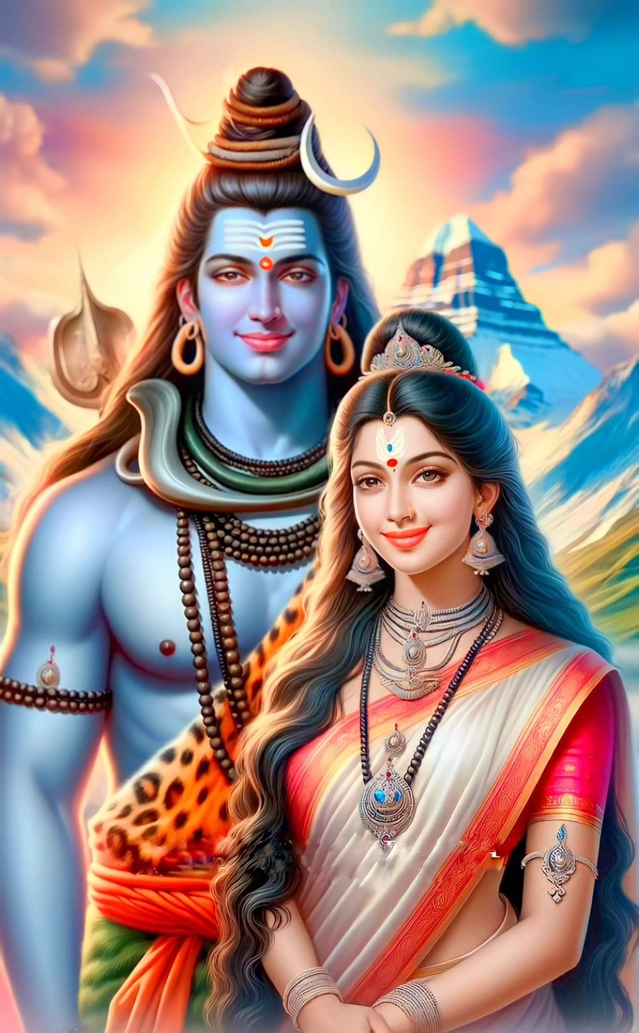 Shiva and Parvati, a divine couple.