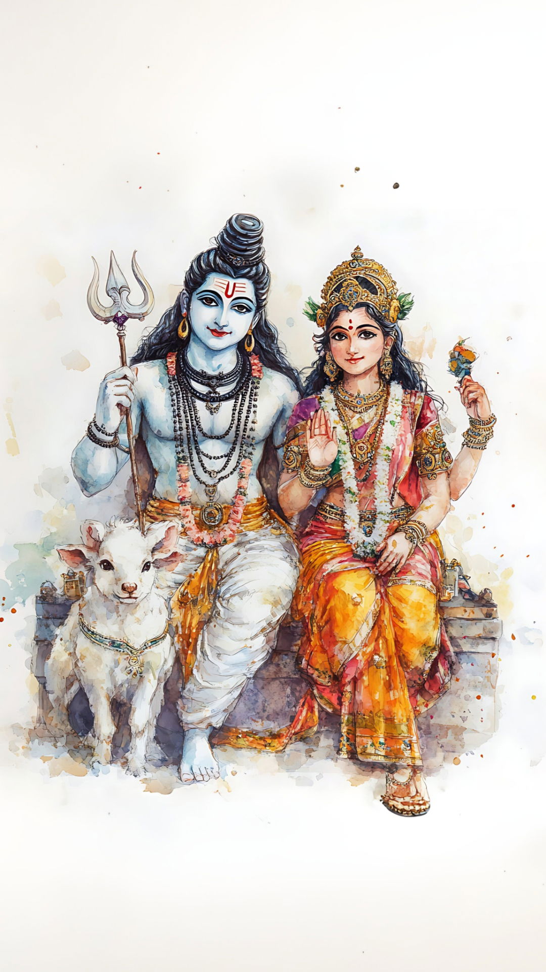 Shiva and Parvati divine couple portrait