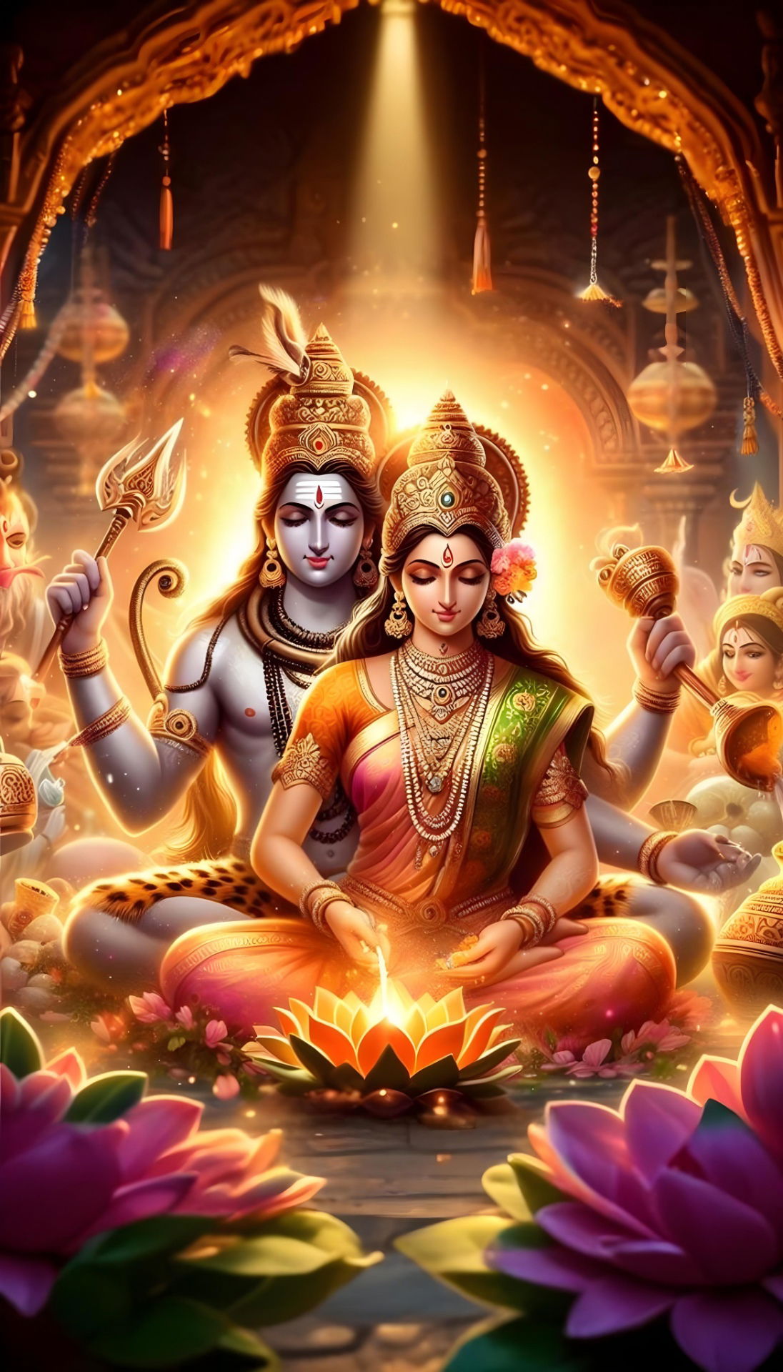 Shiva Parvati divine couple wallpaper